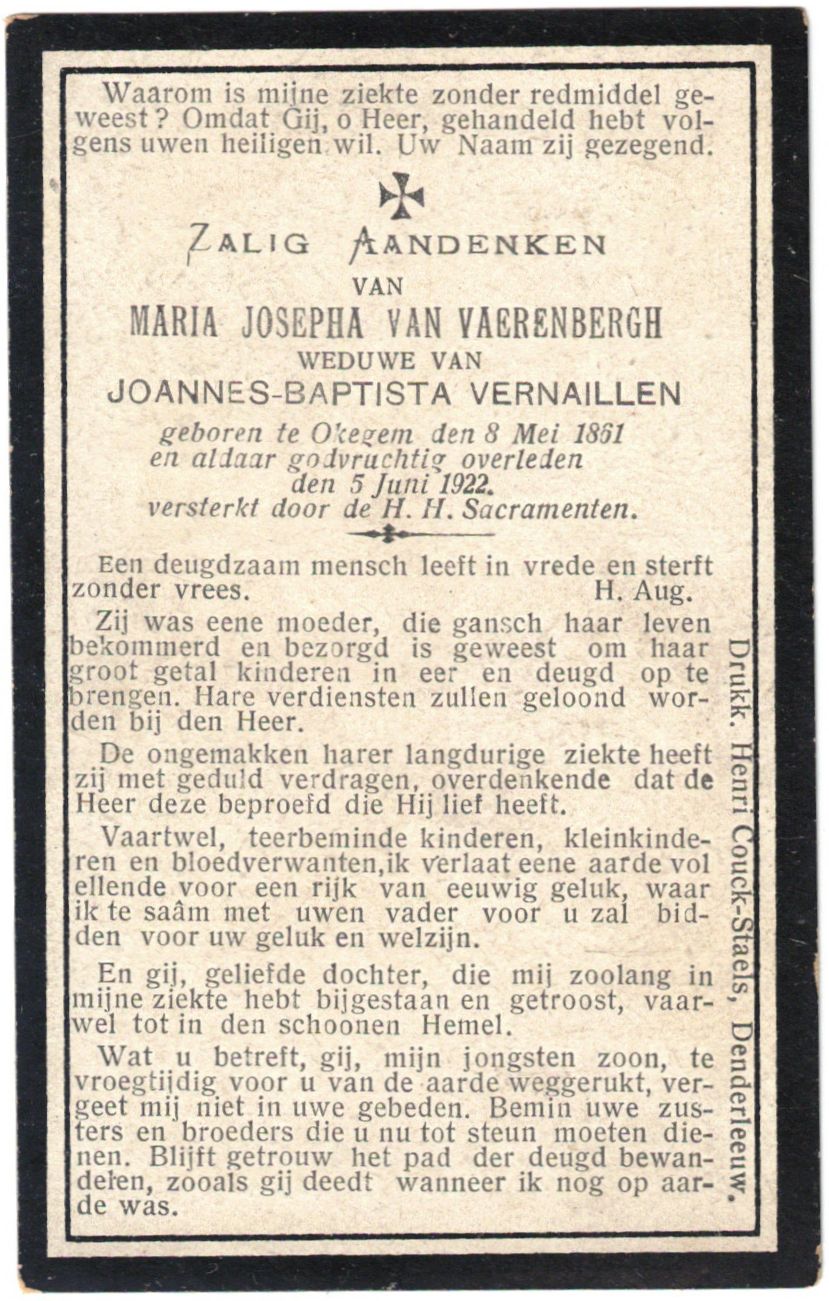 Van Vaerenbergh Maria Josepha