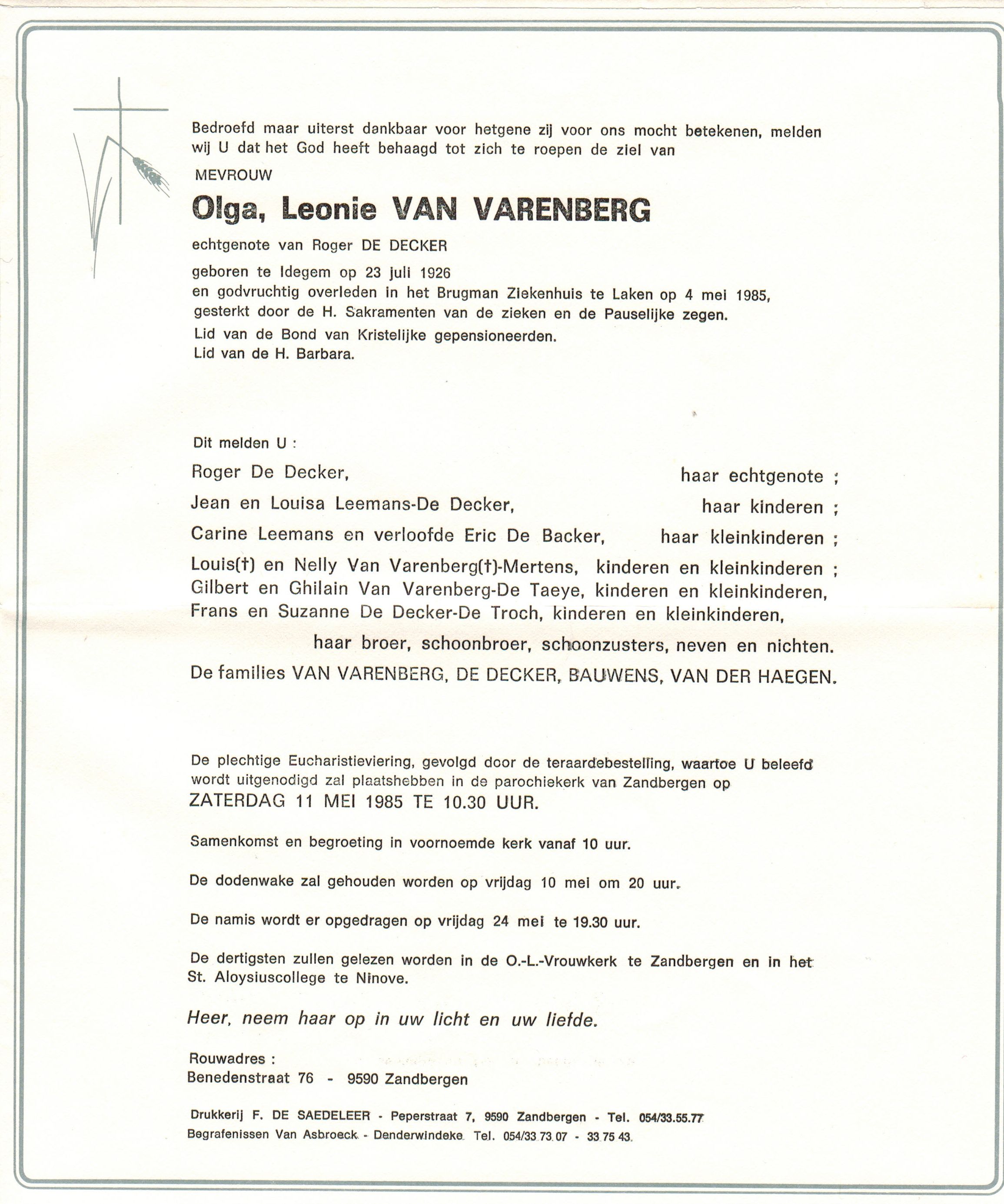 Van Varenberg Olga Leonie 