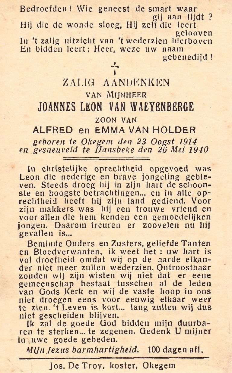 Van Waeyenberge Joannes Leon