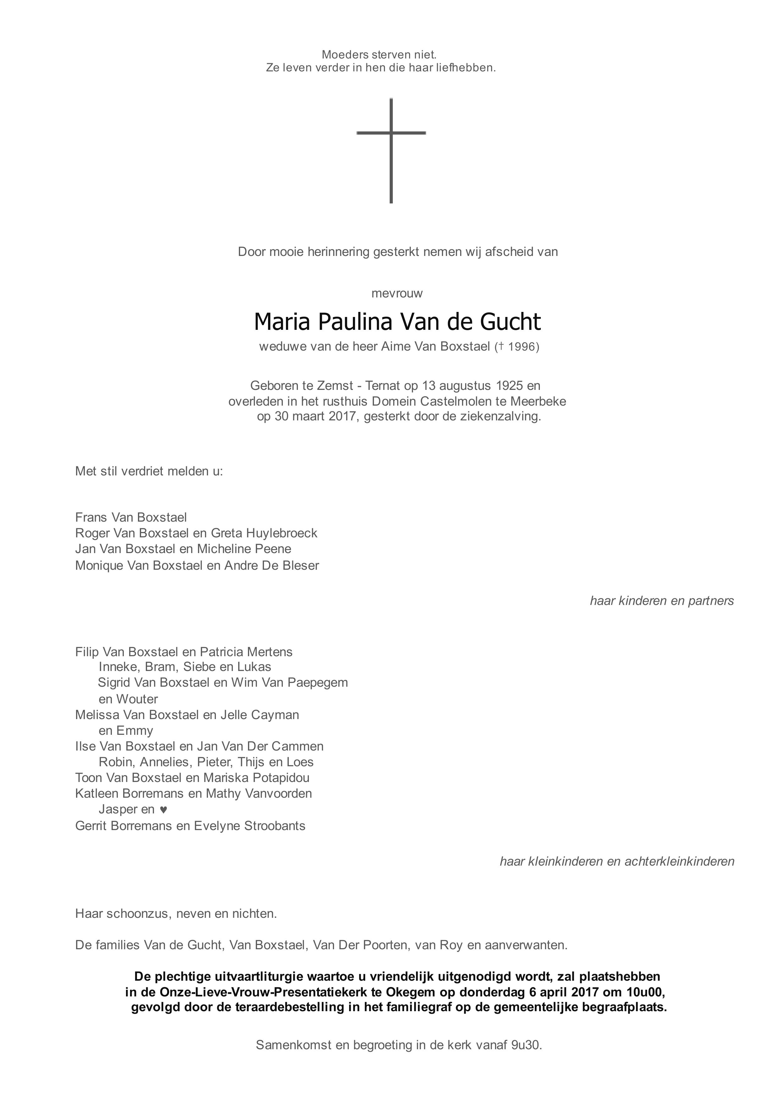 Van de Gucht Maria Paulina