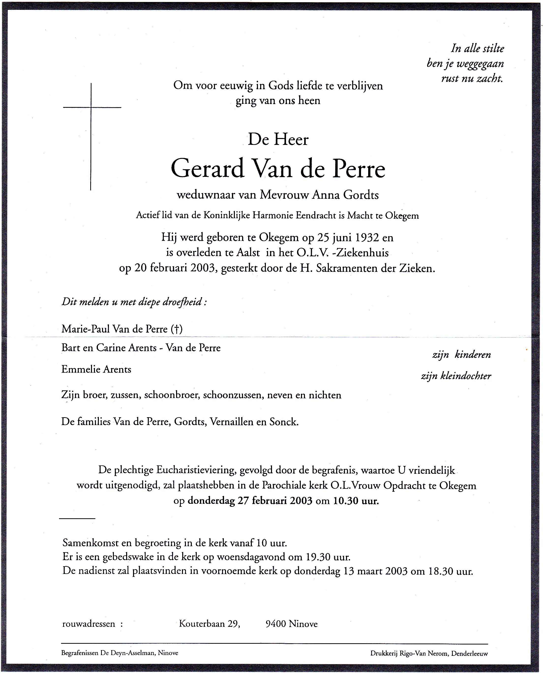 Van de Perre Gerard  