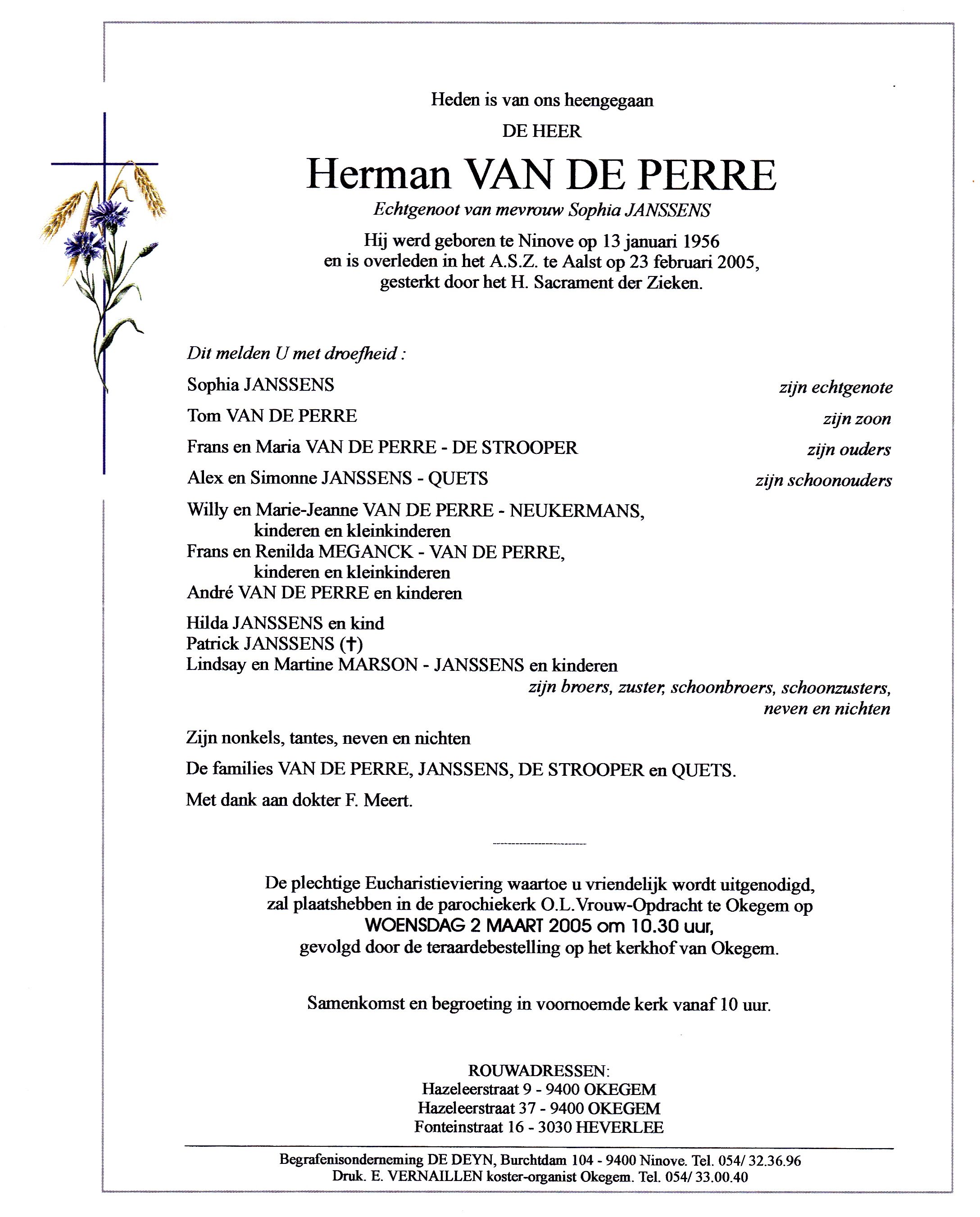 Van de Perre Herman  