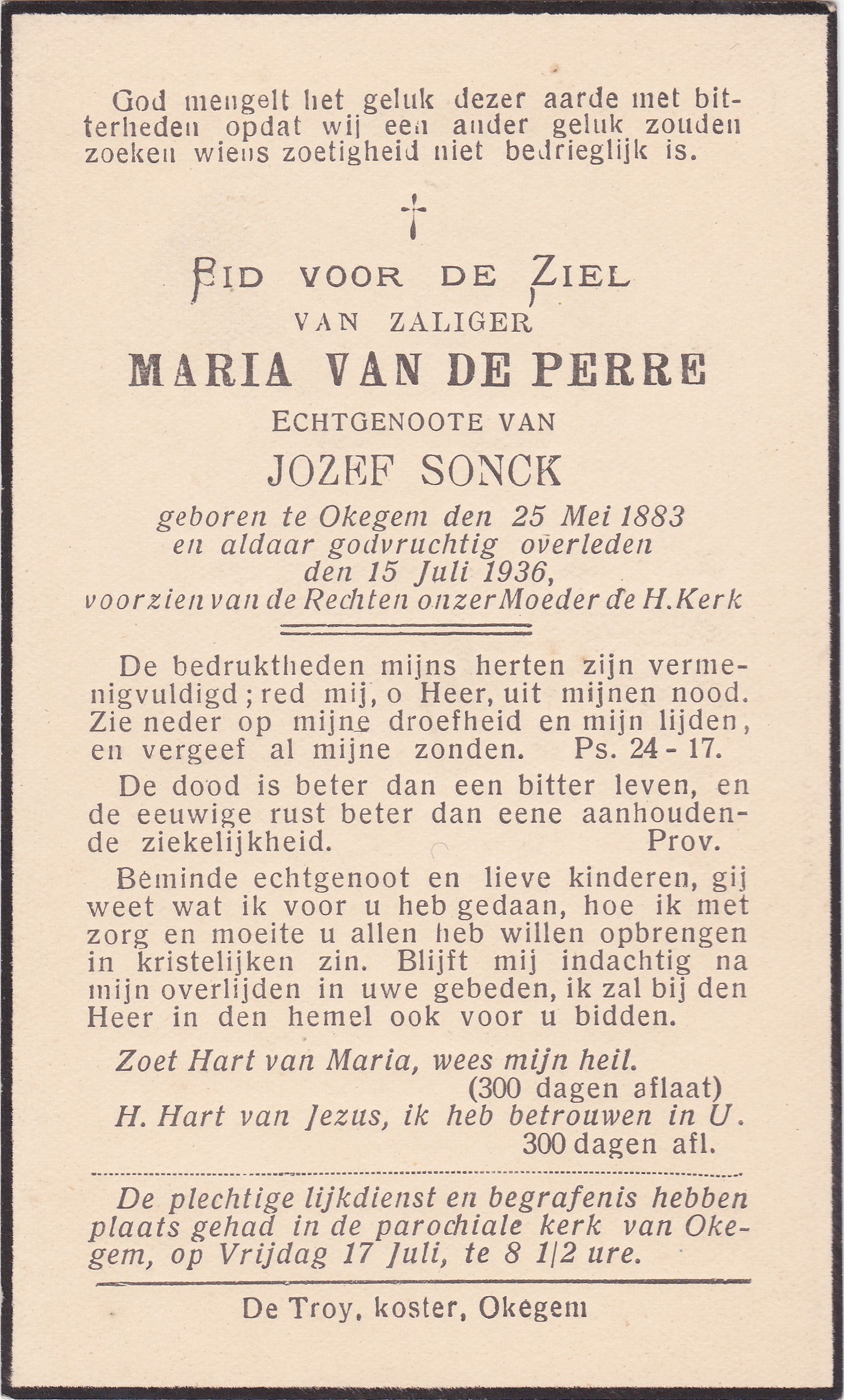 Van de Perre Maria (x Sonck Jozef)