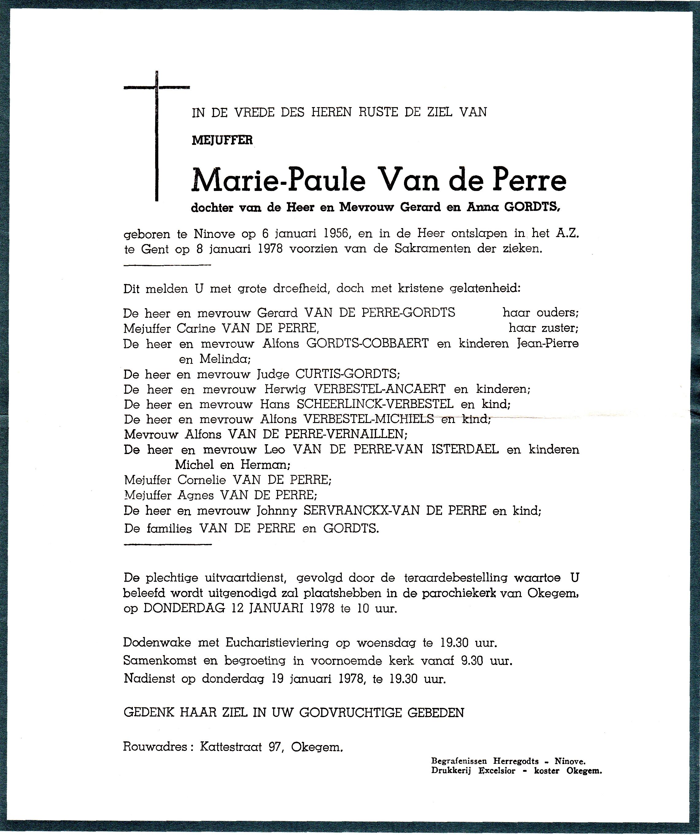 Van de Perre Maria Marie-Paule  