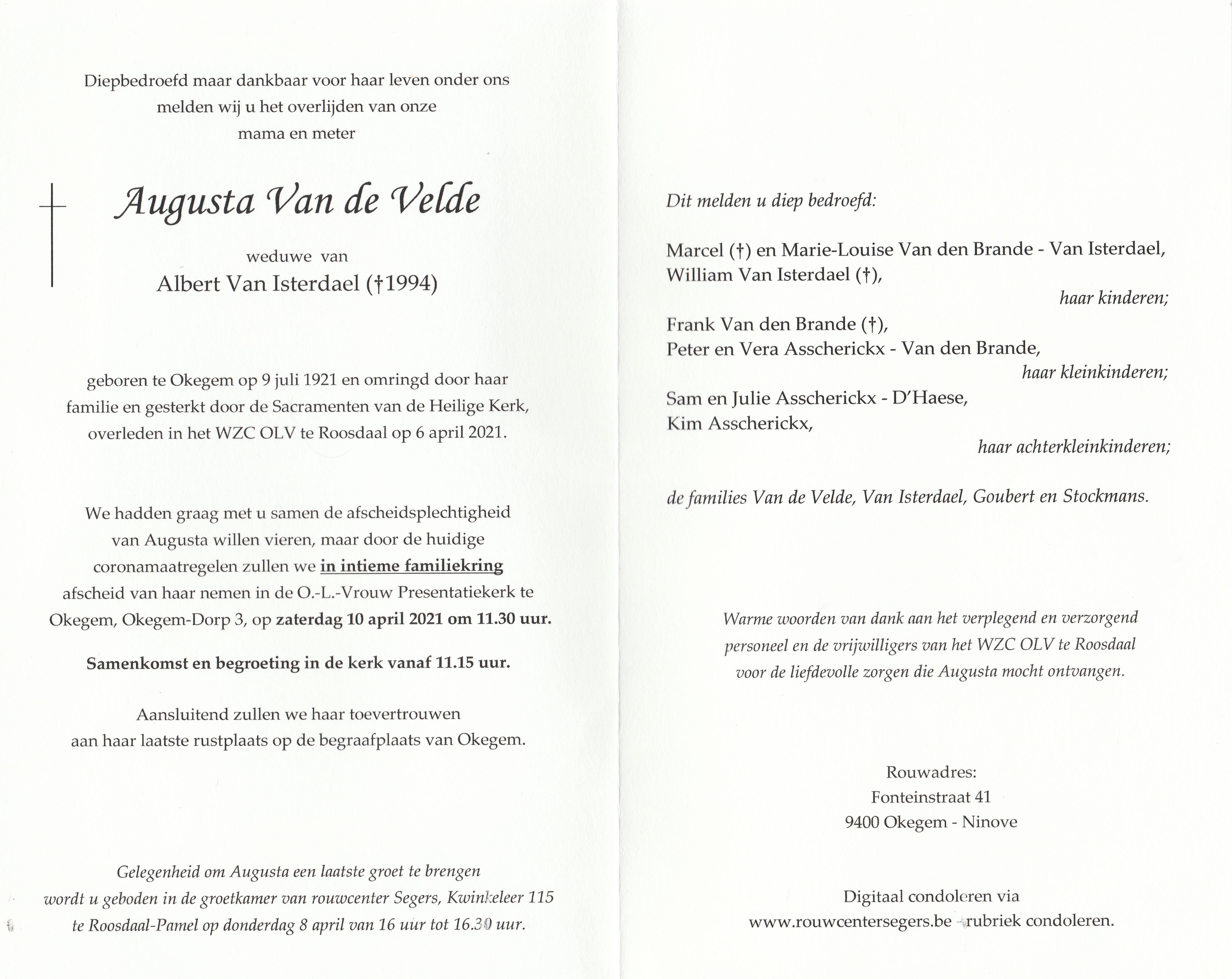Van de Velde Augusta 