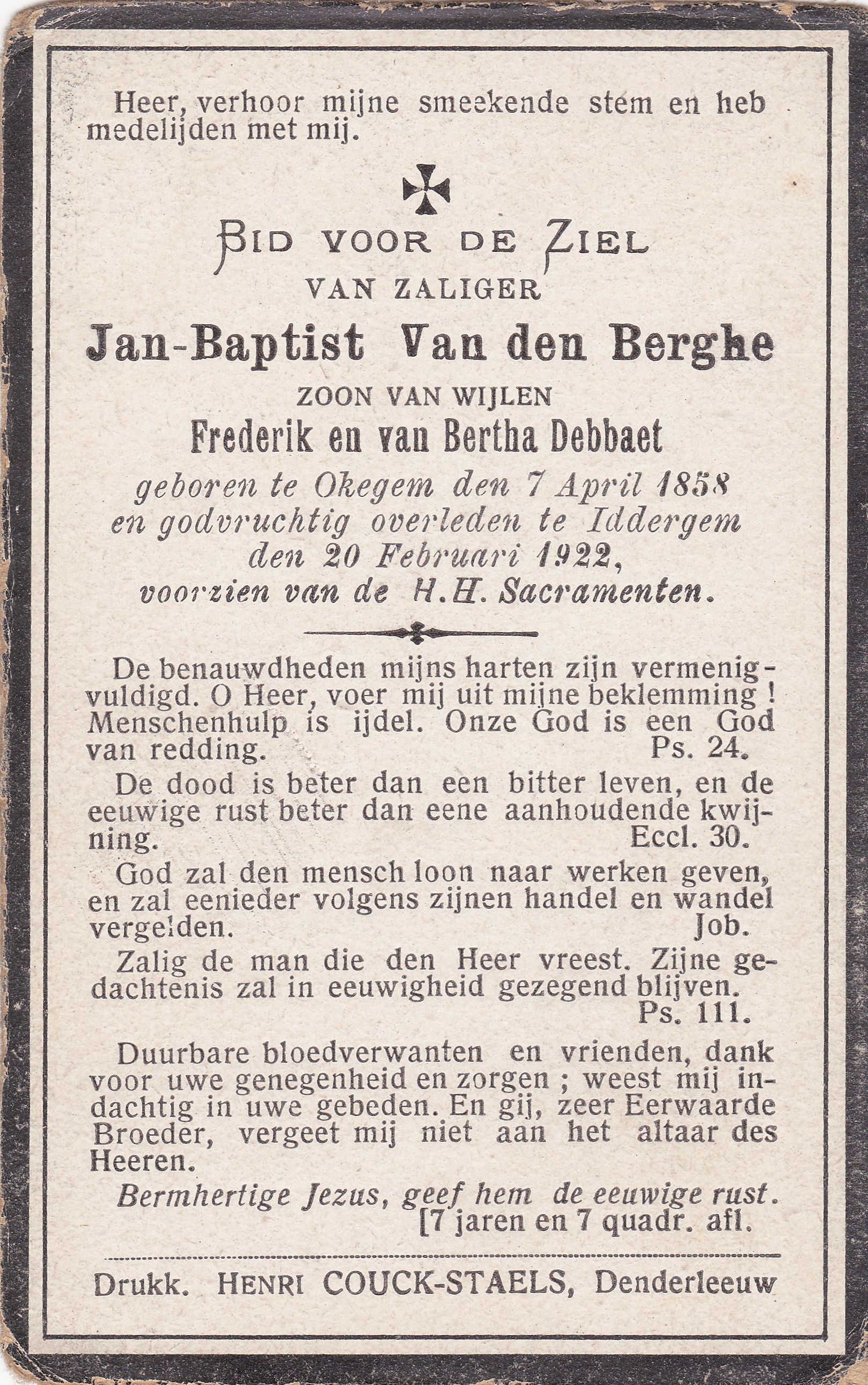 Van den Berghe Jan Baptist