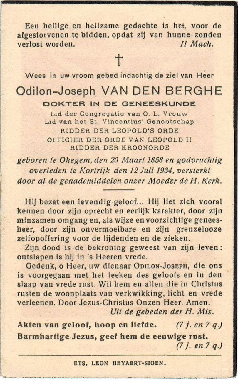 Van den Berghe Odilon Joseph