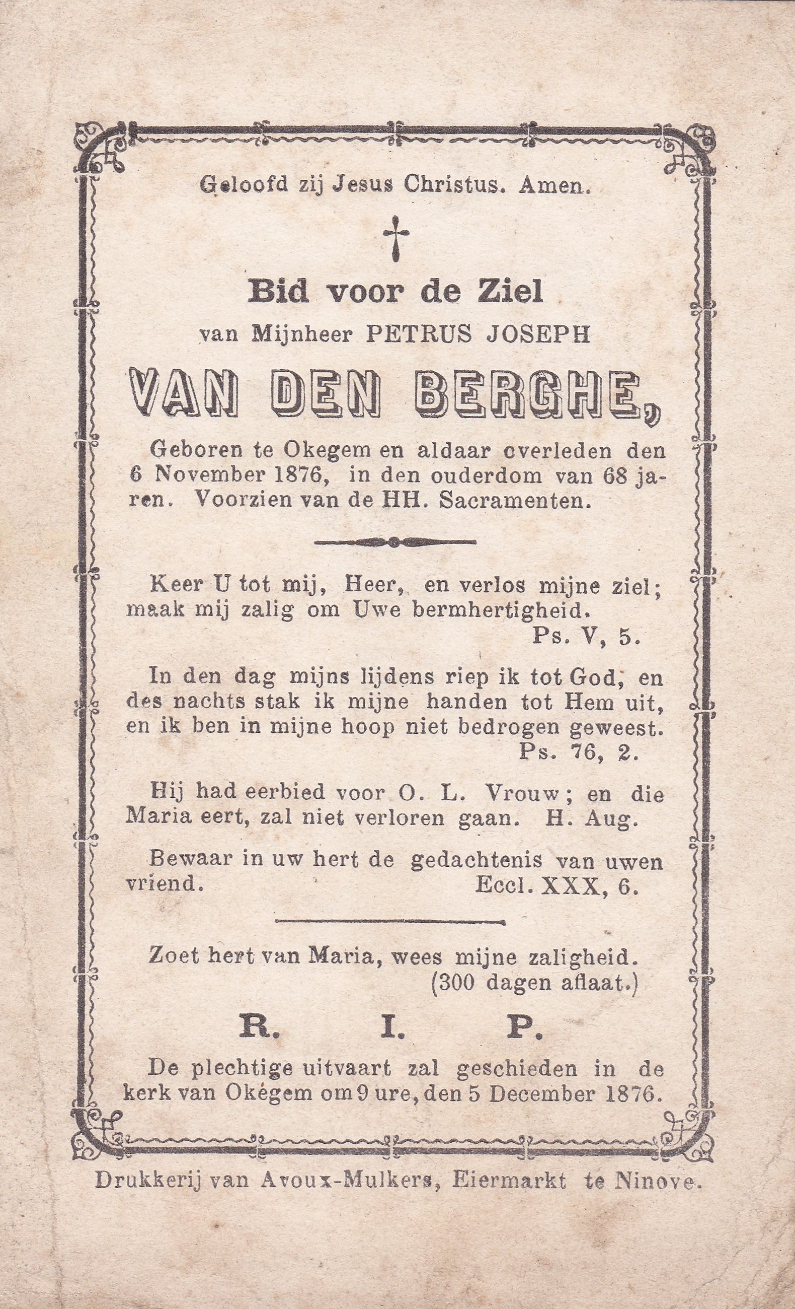 Van den Berghe Petrus Joseph