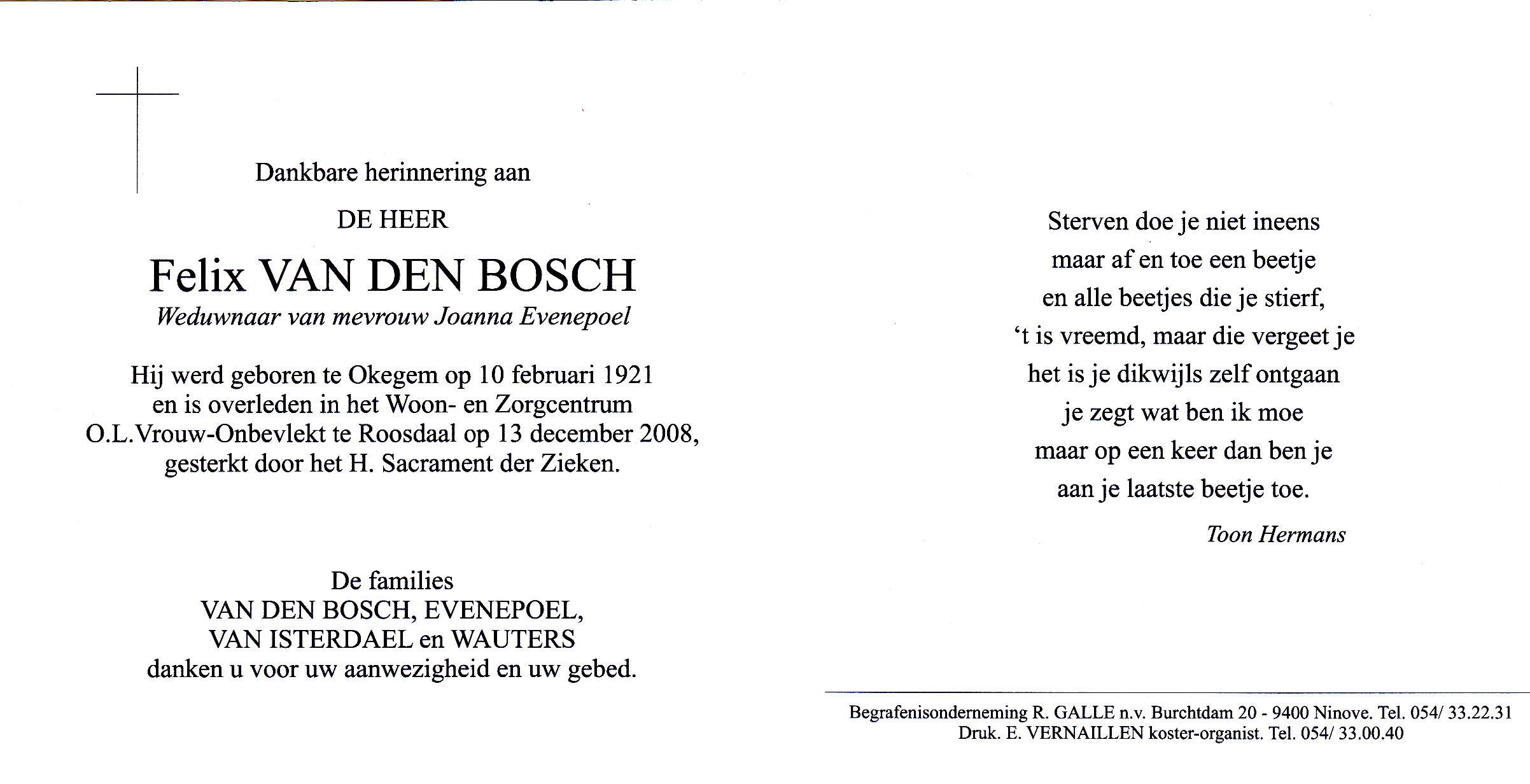 Van den Bosch Felix