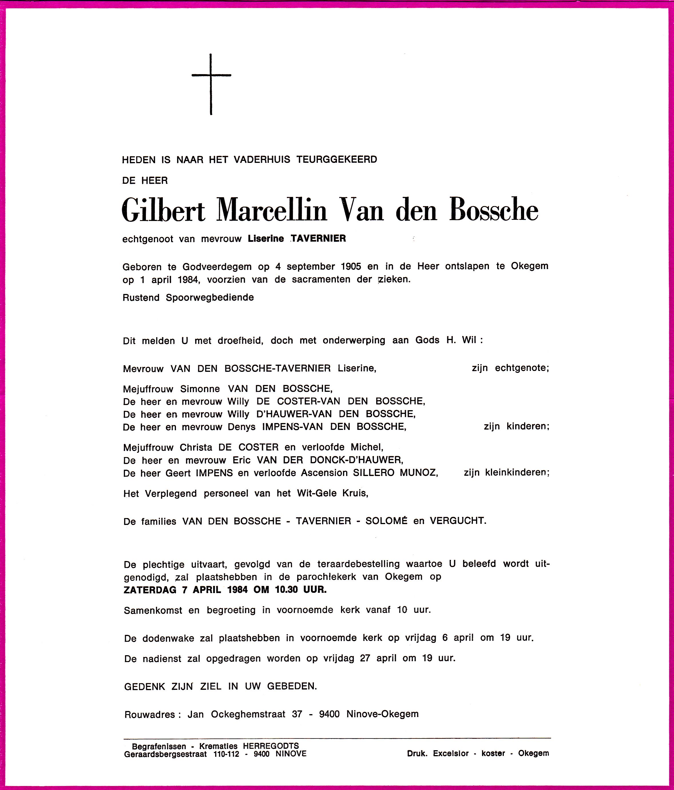 Van den Bossche Gilbert Marcellin  