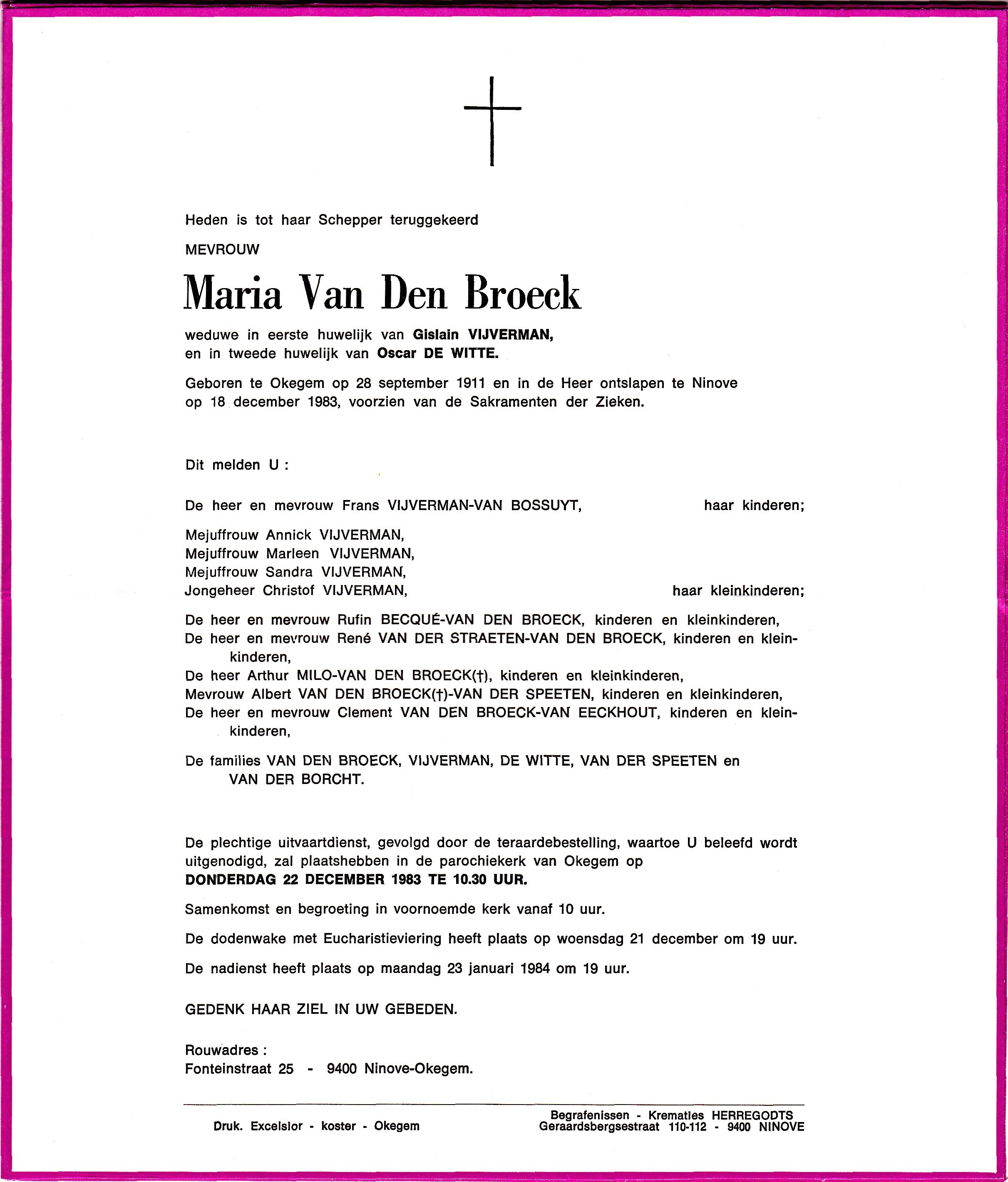 Van den Broeck Maria  