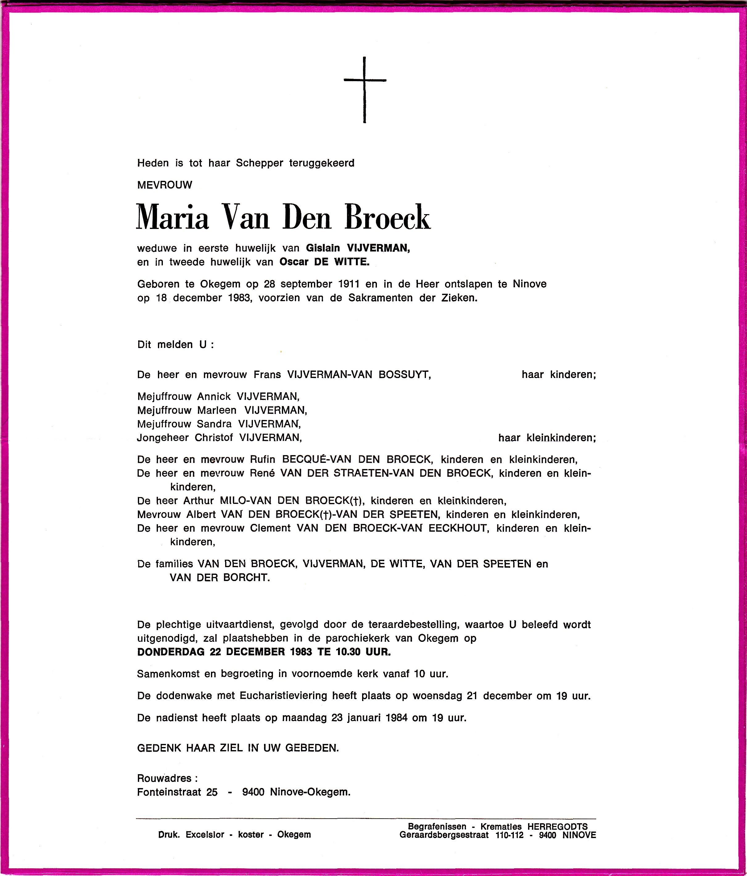 Van den Broeck Maria  