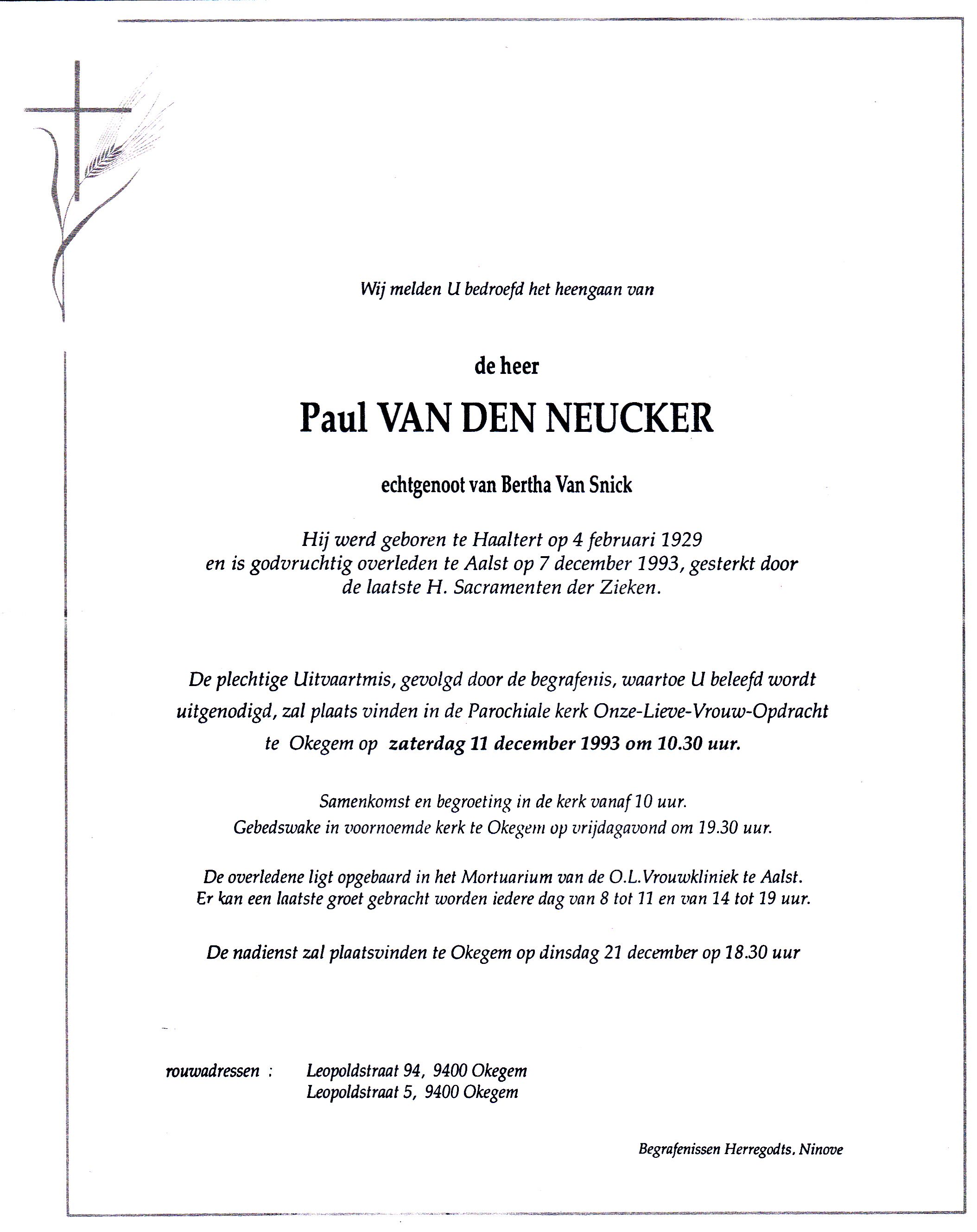 Van den Neucker Paul   