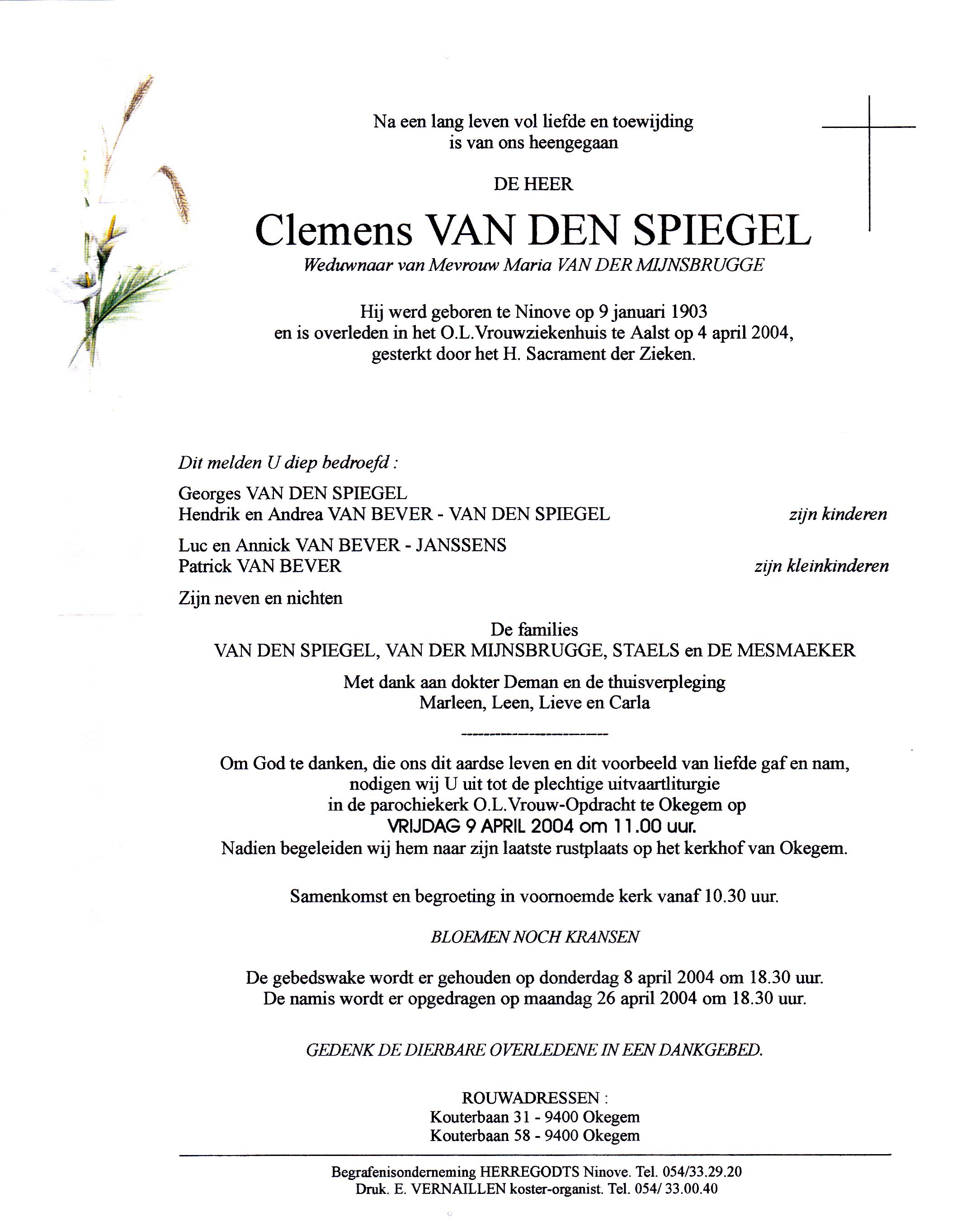 Van den Spiegel Clemens  