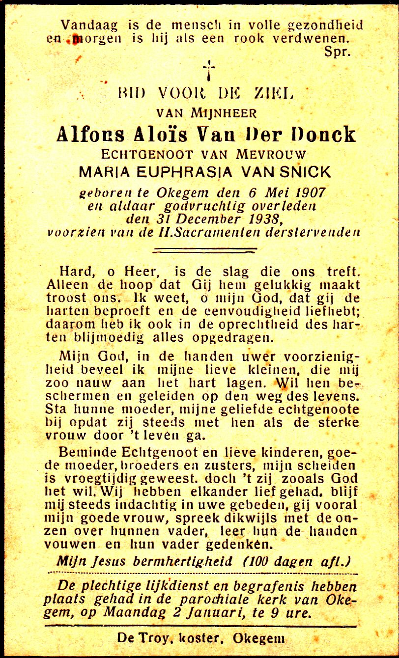 Van der Donck Alfons Aloïs