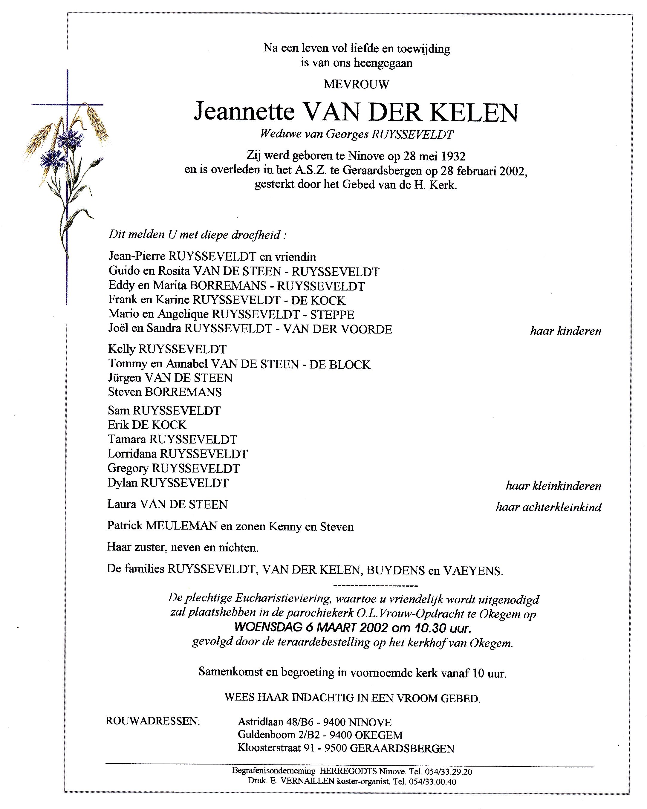 Van der Kelen Jeanette  