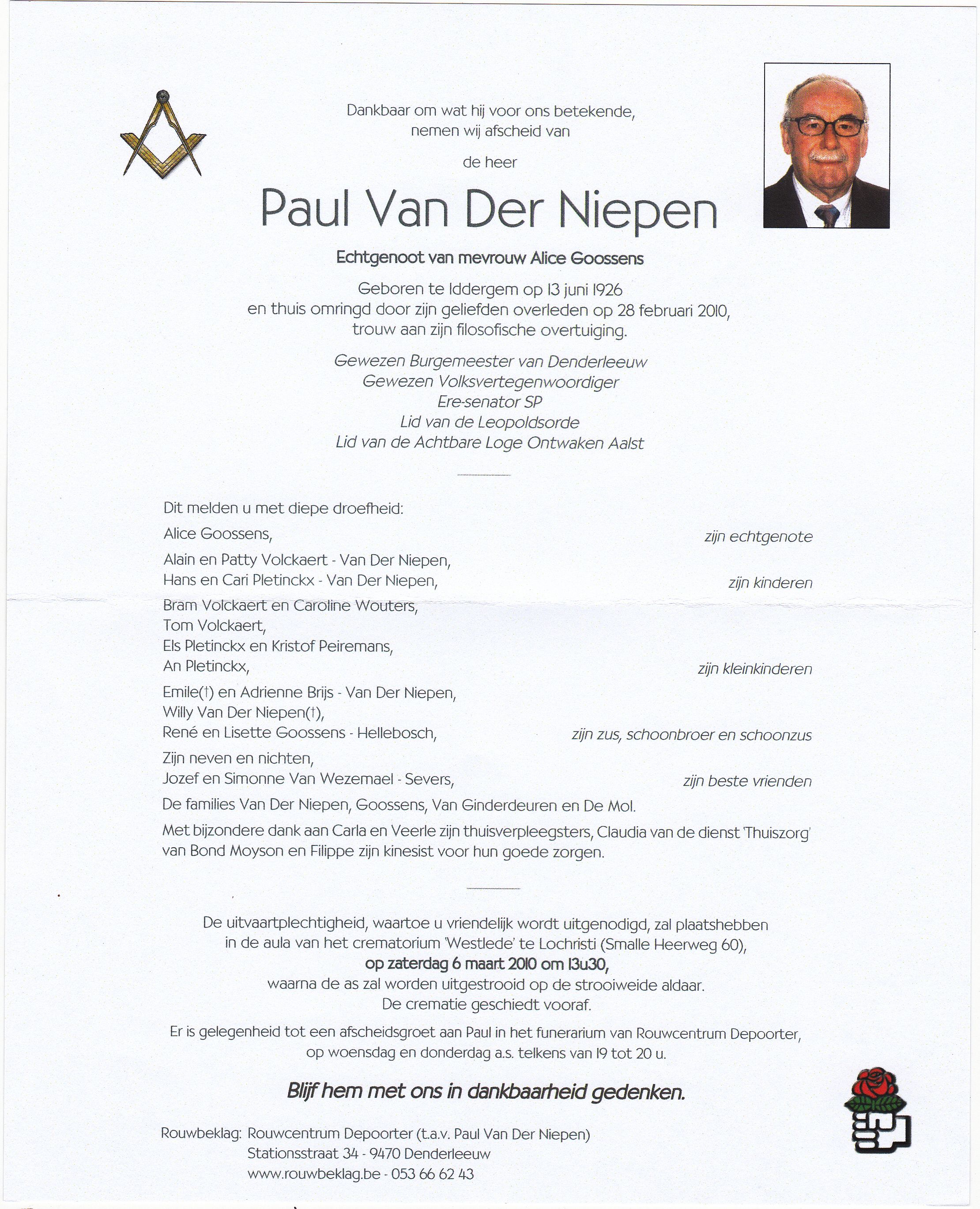 Van der Niepen Paul  