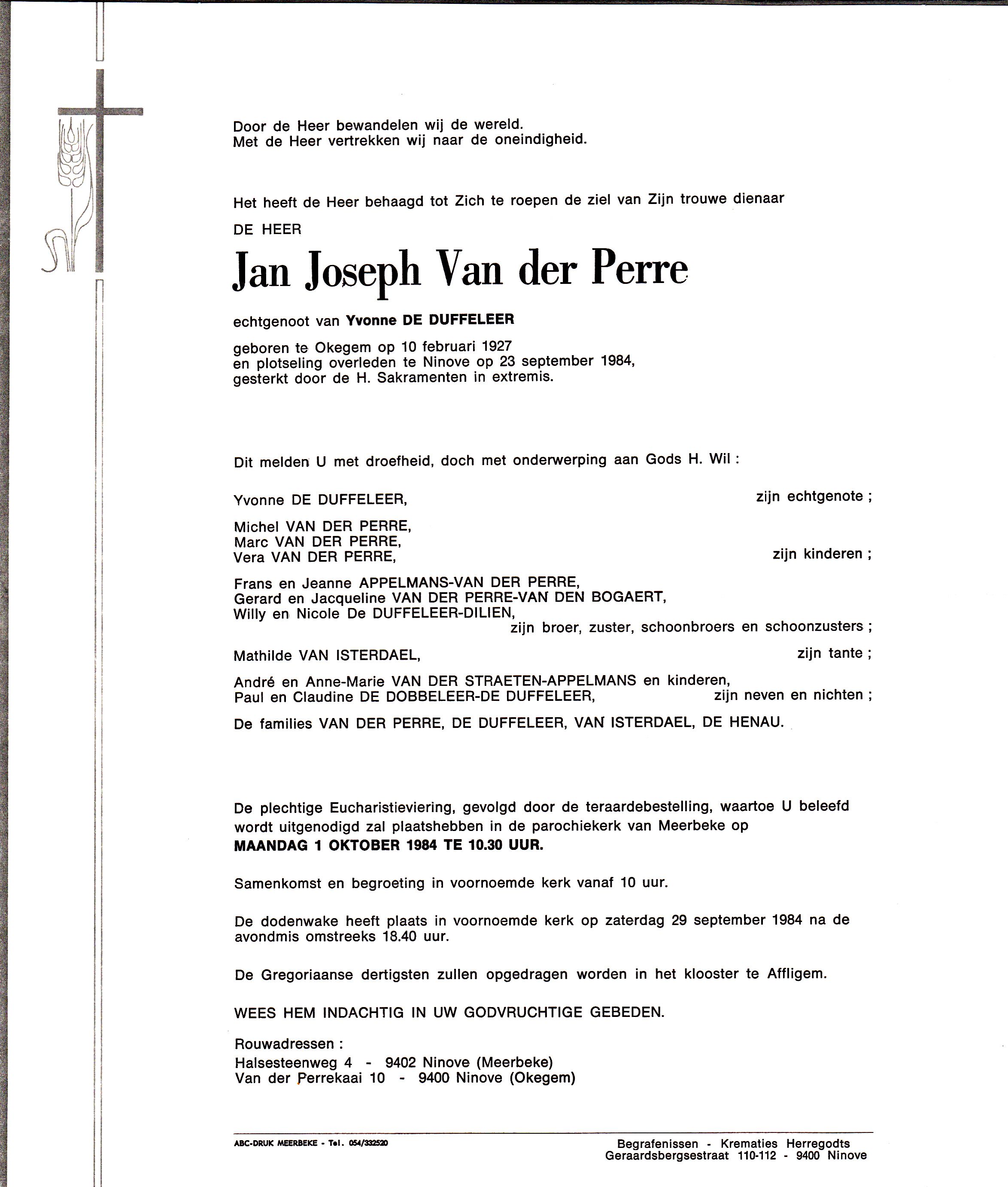 Van der Perre Jan Joseph  