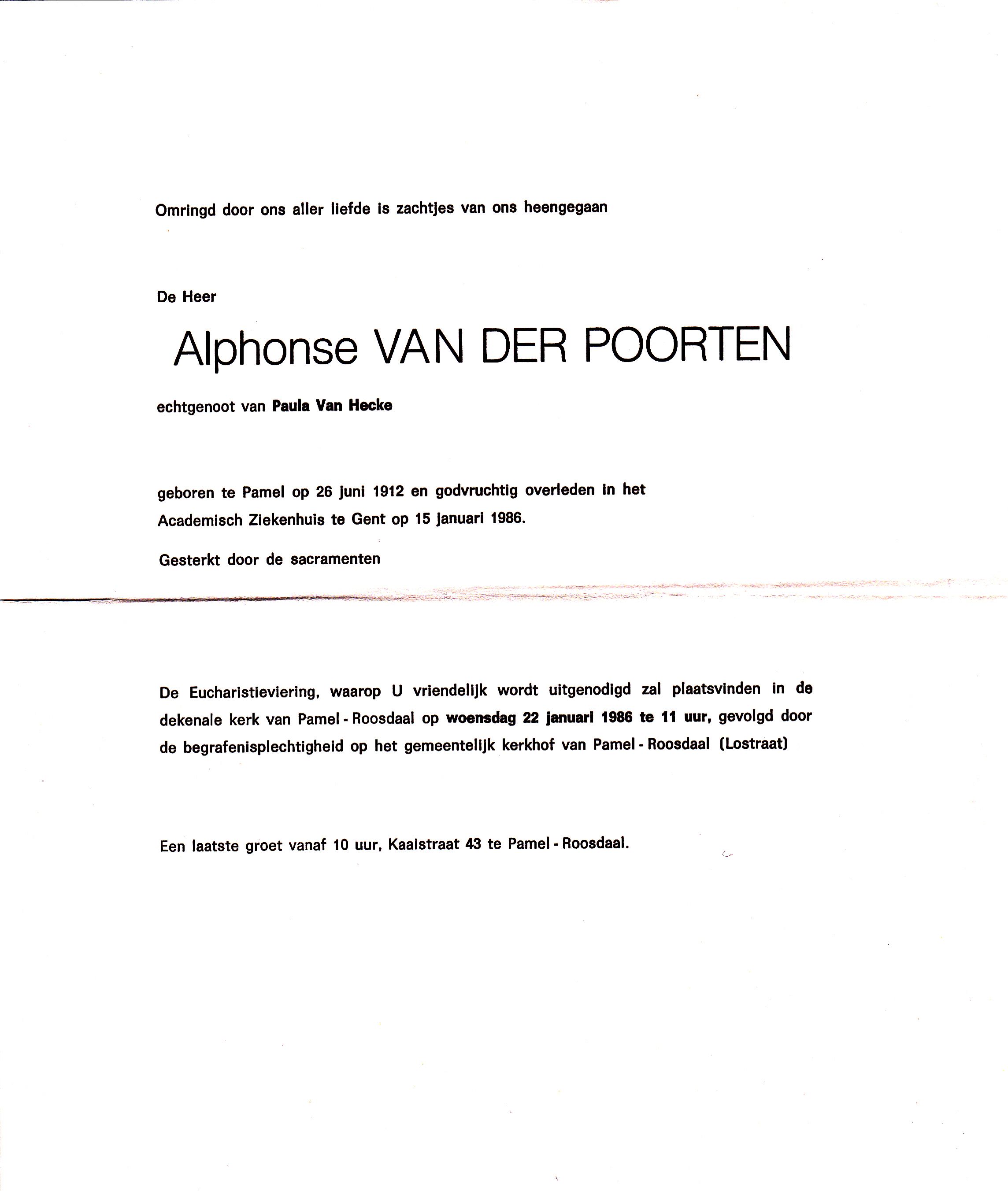 Van der Poorten Alphonse    