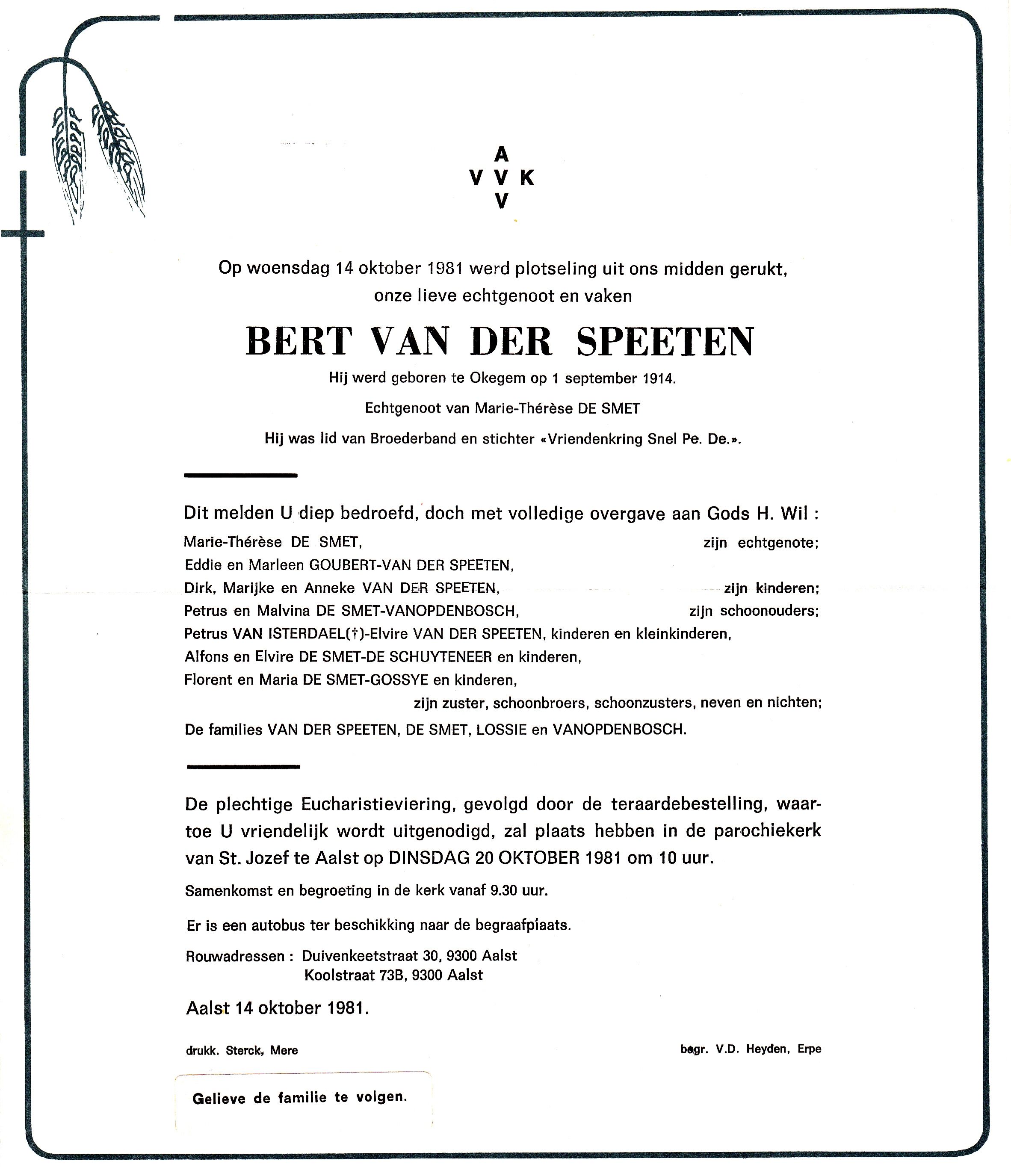 Van der Speeten Bert  