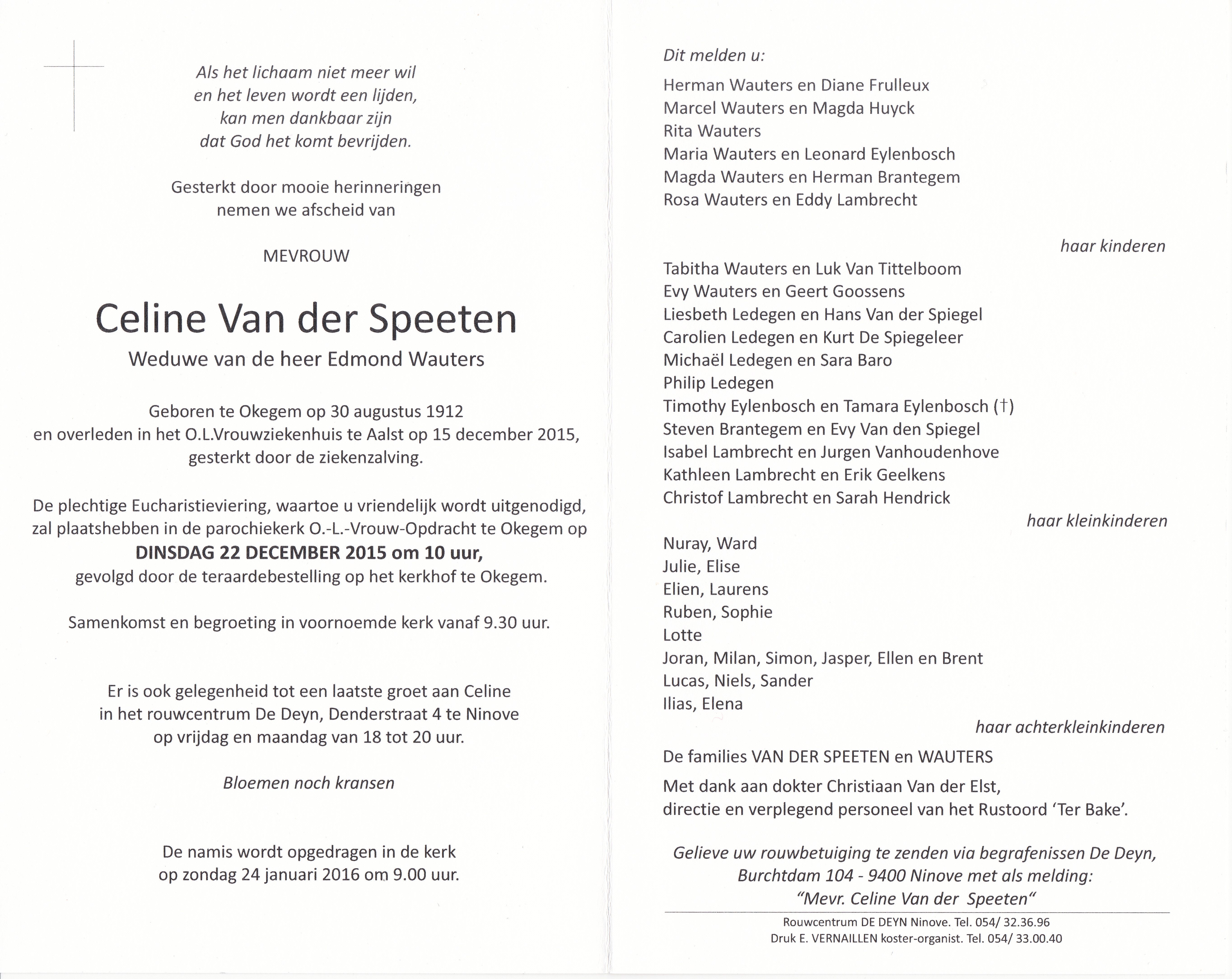 Van der Speeten Celine  