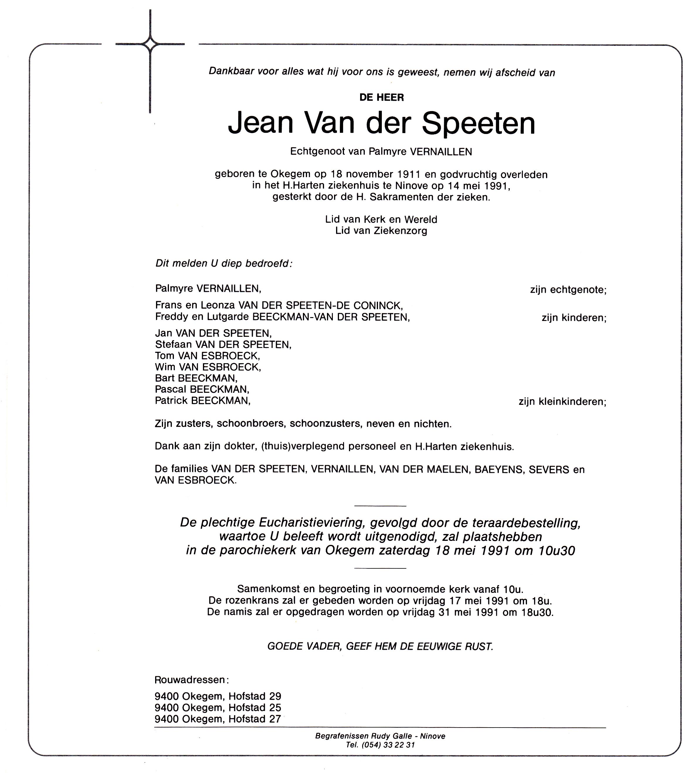 Van der Speeten Jean  