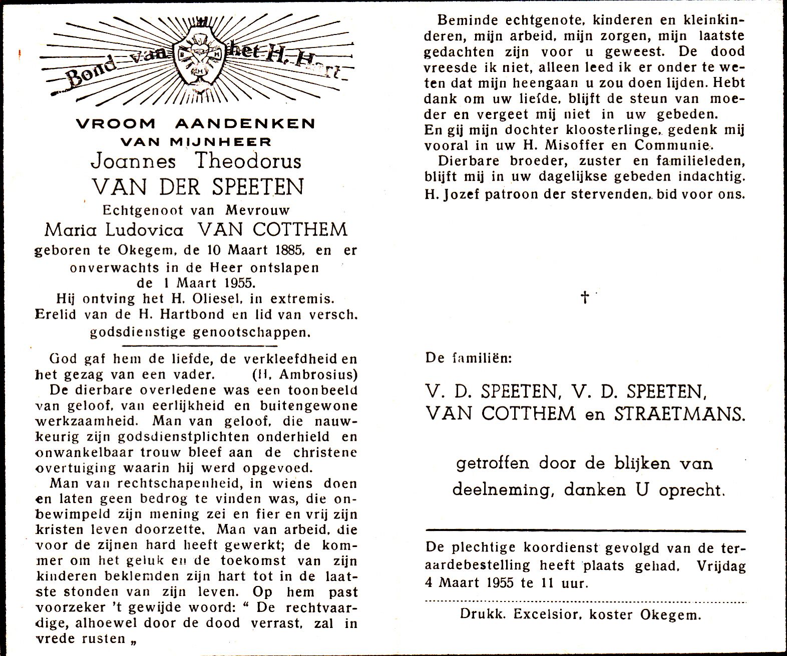 Van der Speeten Joannes Theodorus