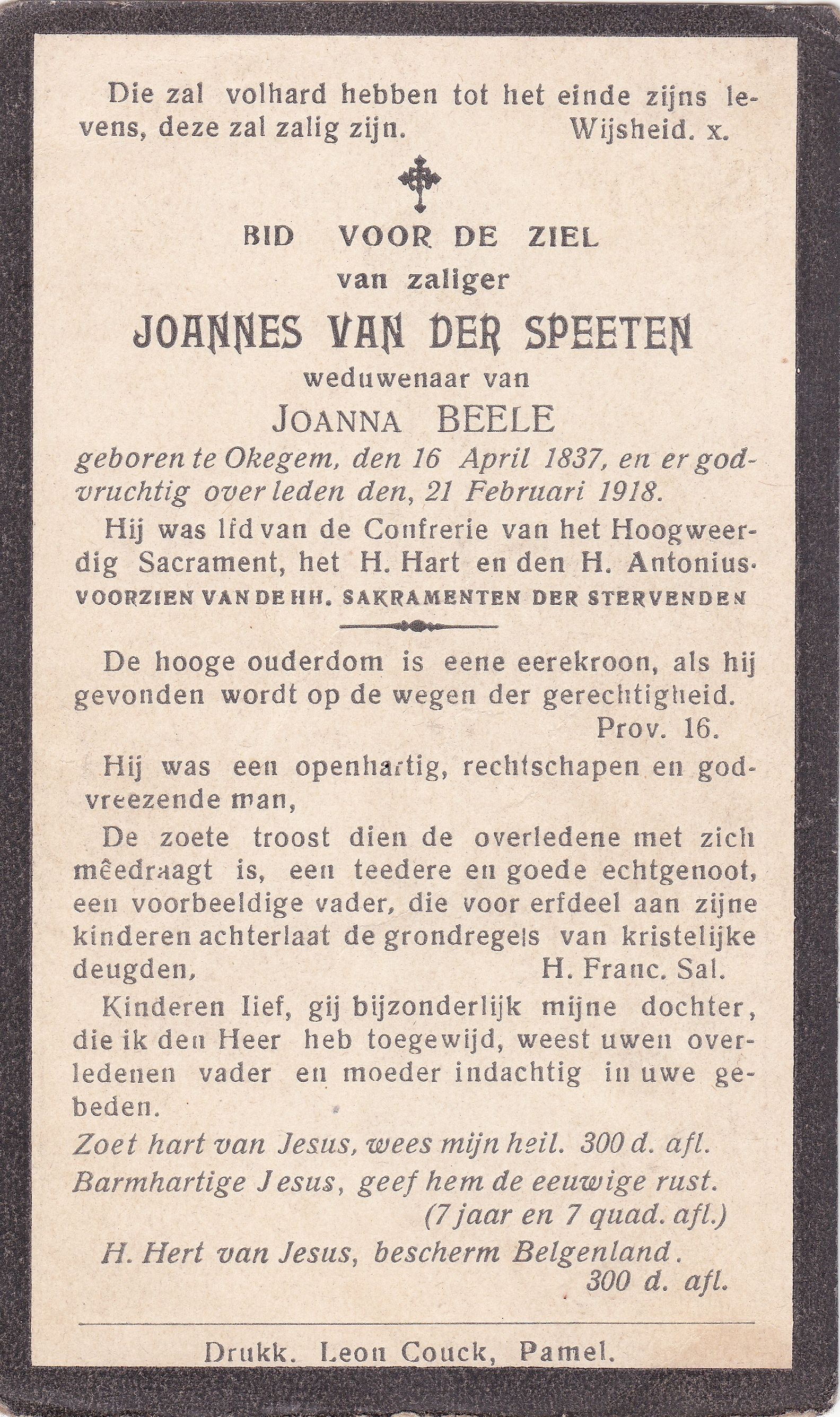 Van der Speeten Joannes