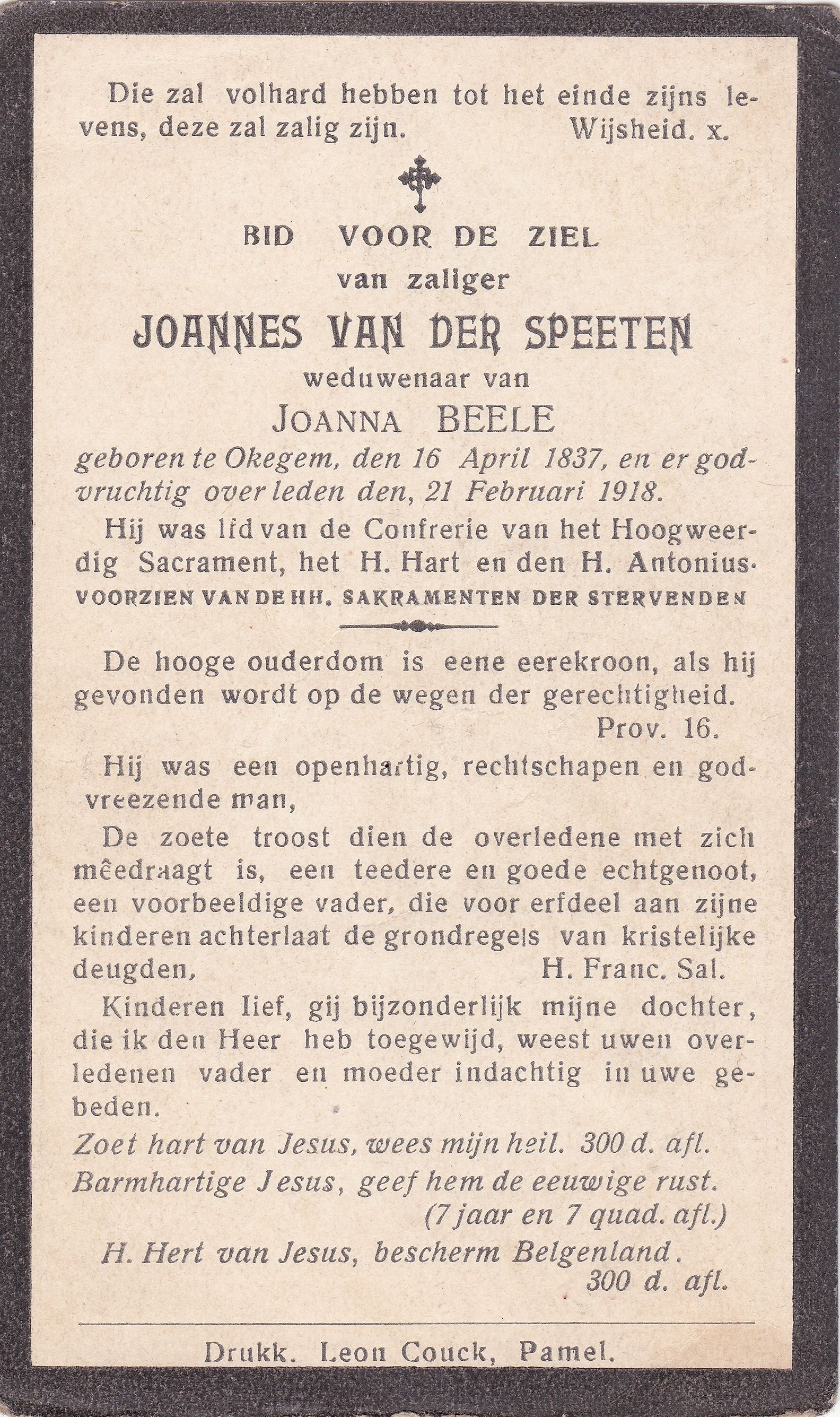 Van der Speeten Joannes