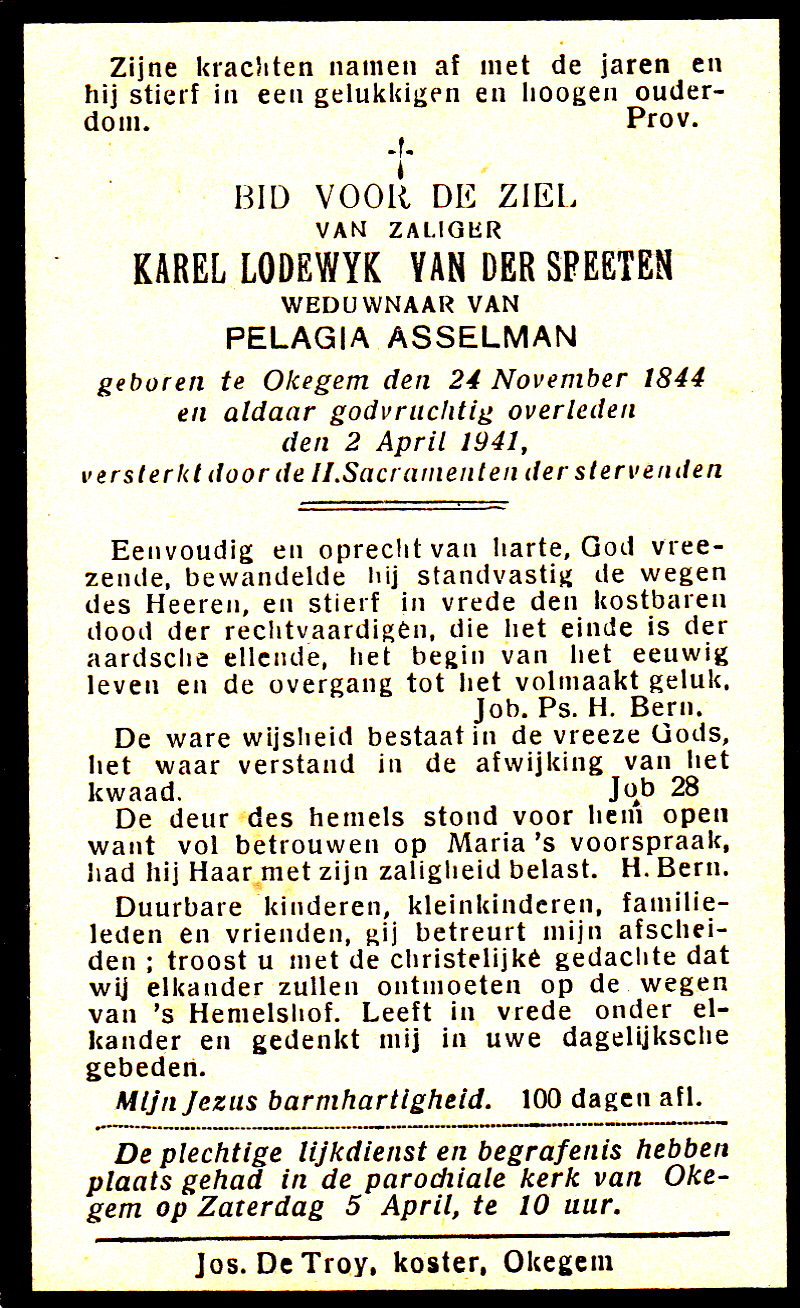 Van der Speeten Karel Lodewyk
