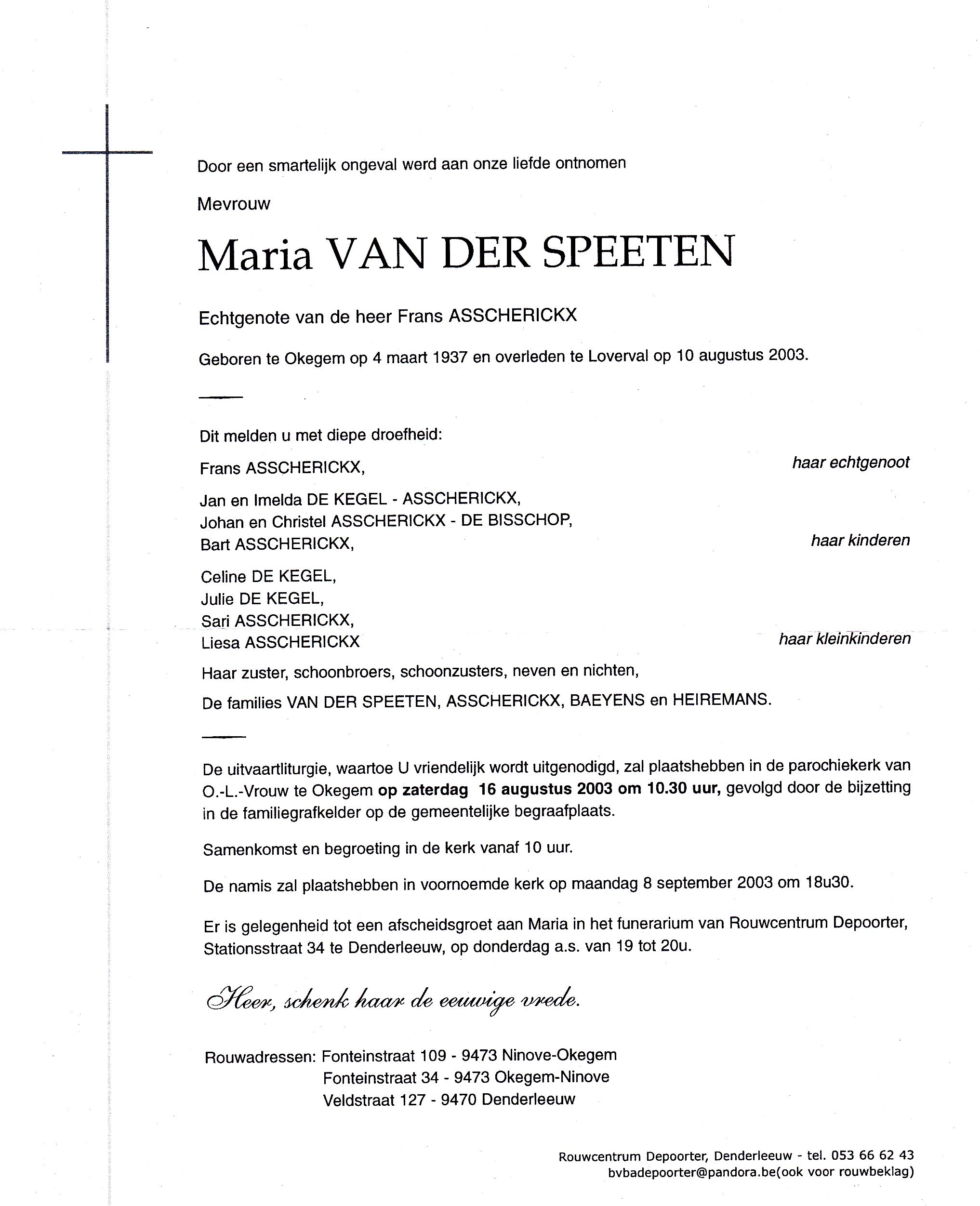 Van der Speeten Maria      