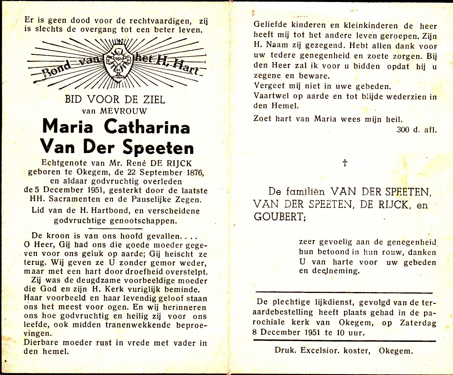 Van der Speeten Maria Catharina