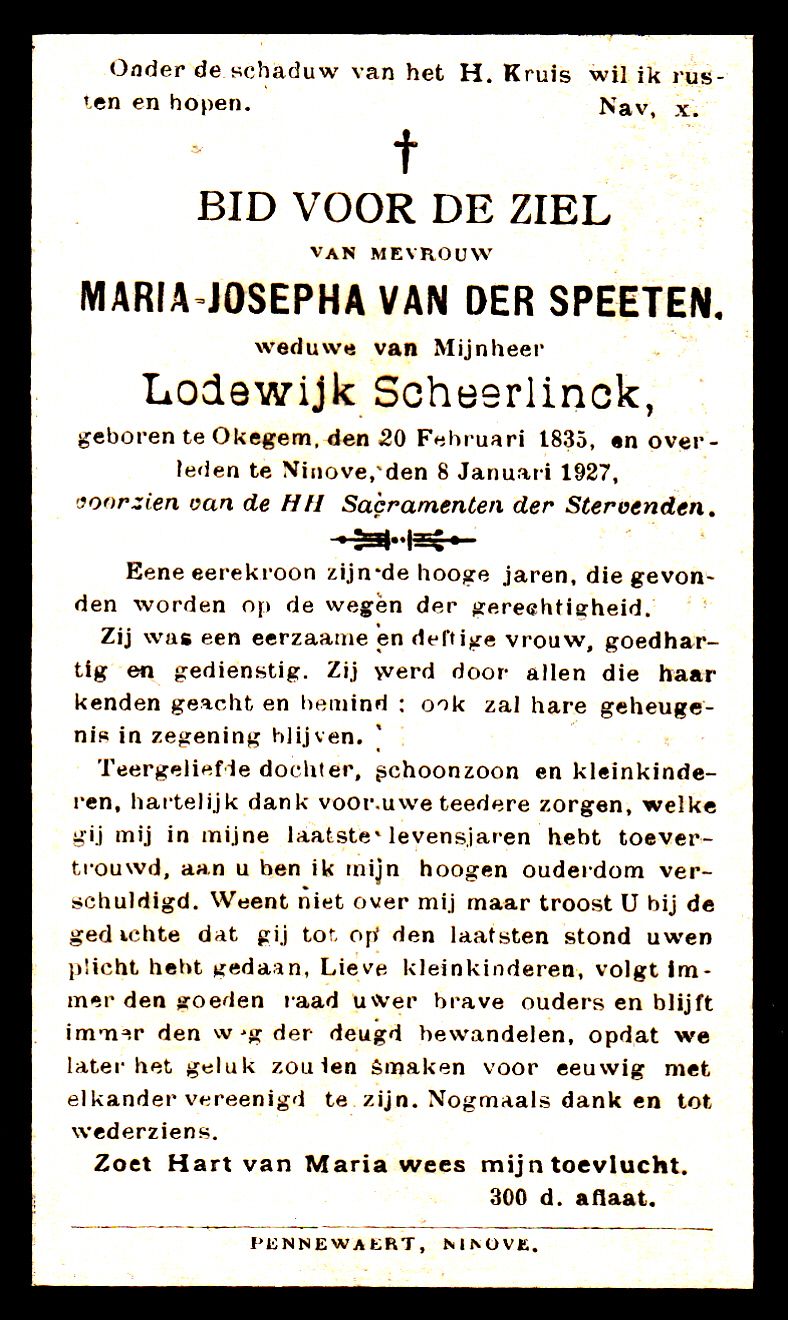 Van der Speeten Maria Josepha