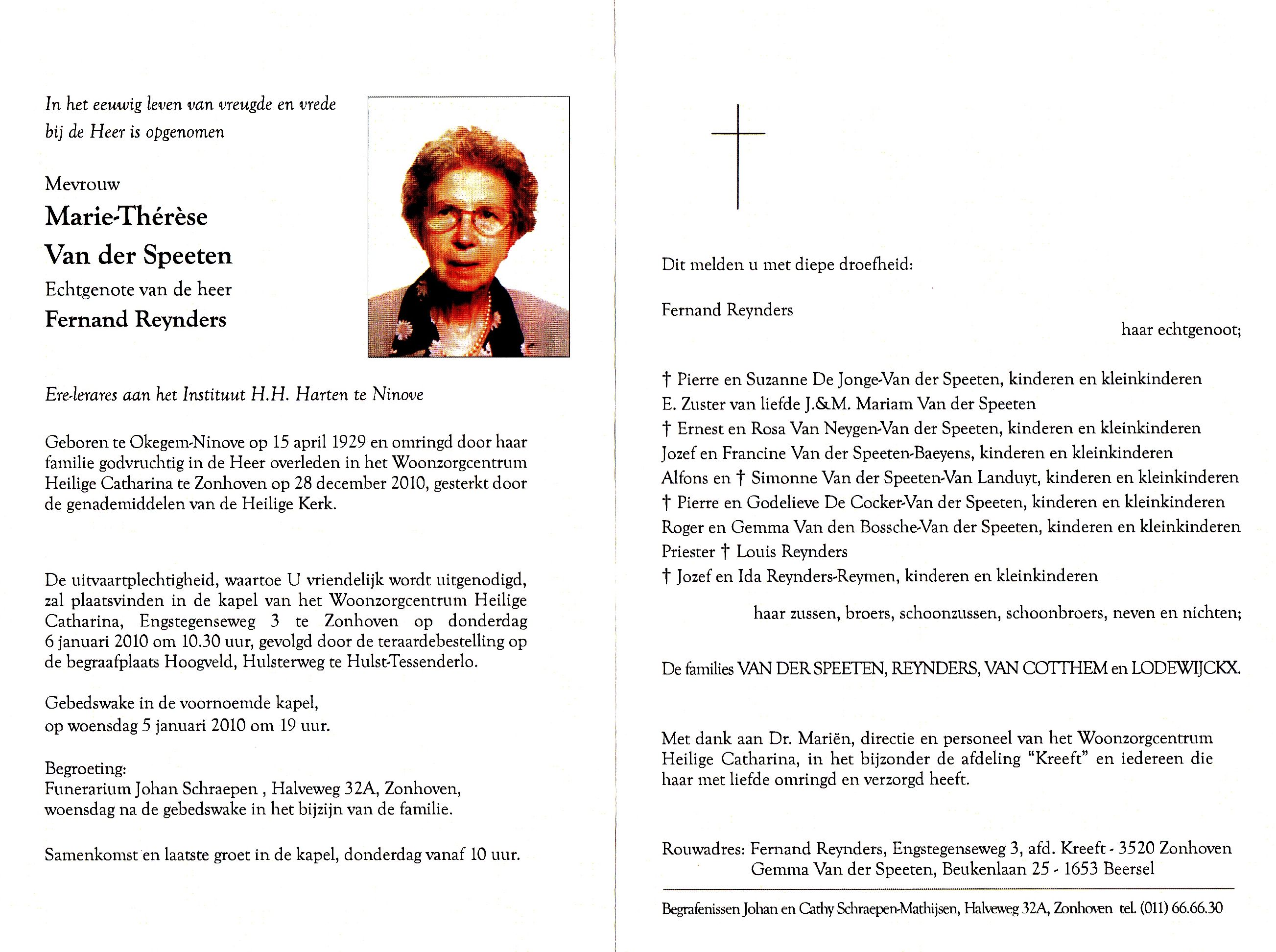 Van der Speeten Maria-Thérèse  