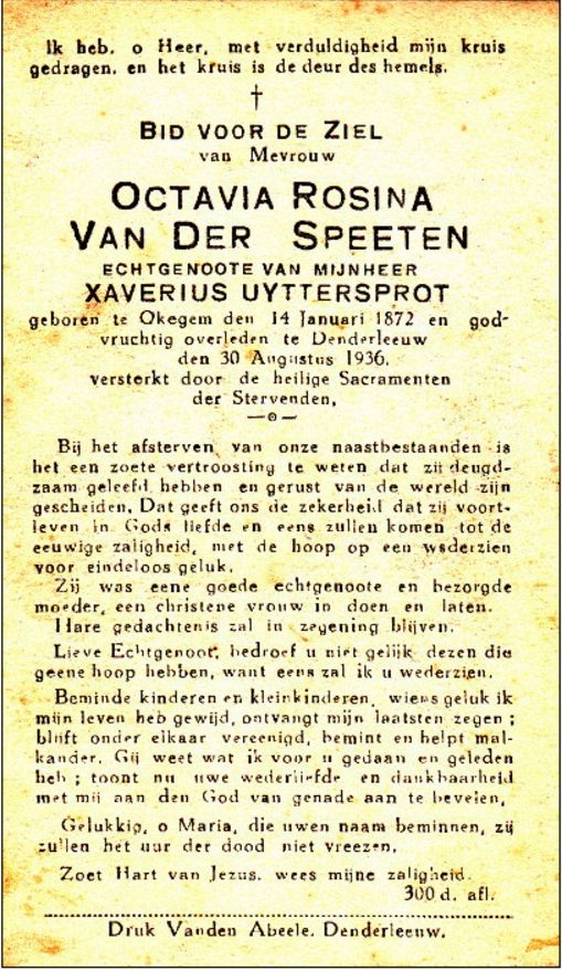 Van der Speeten Octavia Rosina
