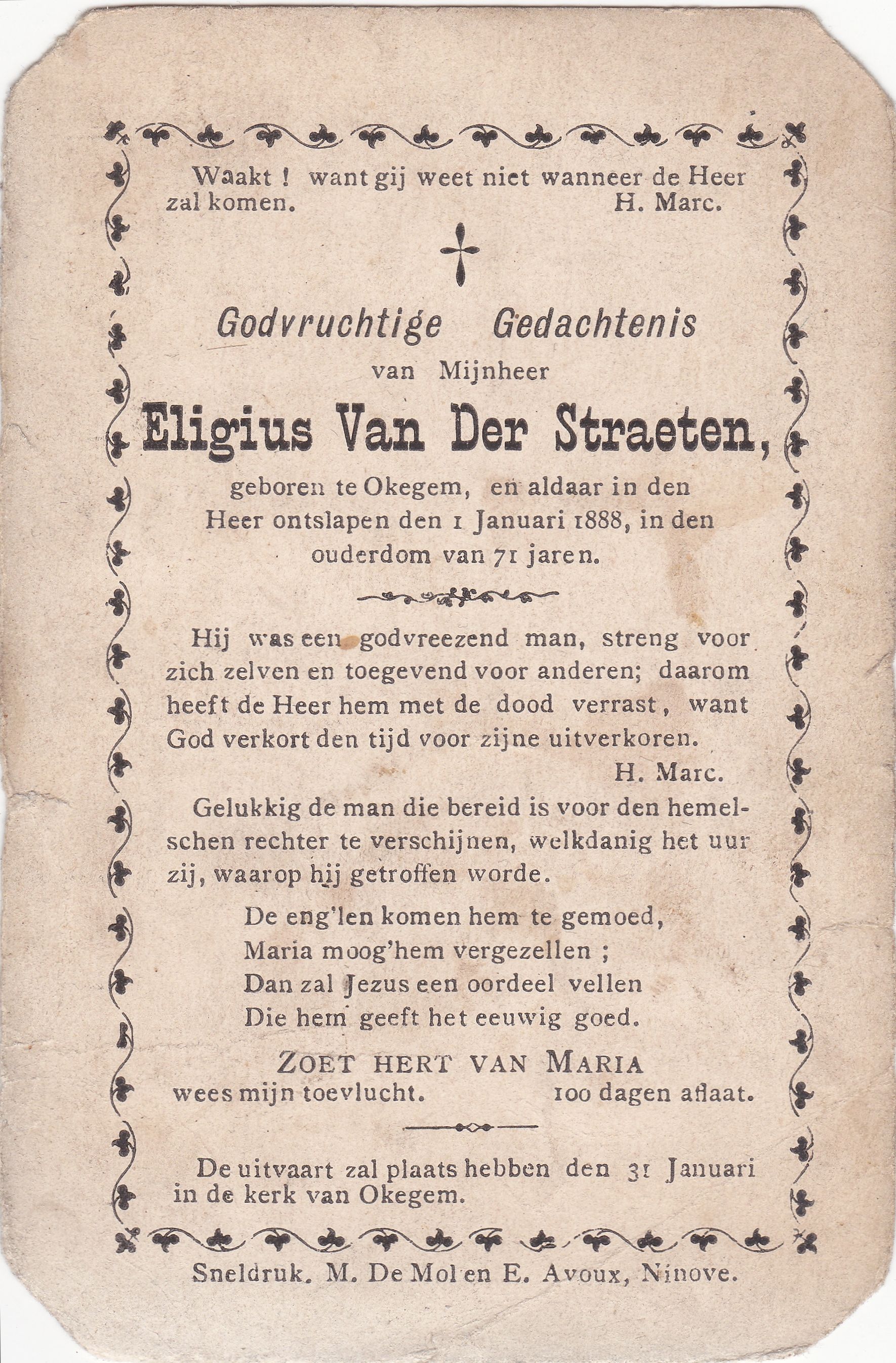 Van der Straeten Eligius