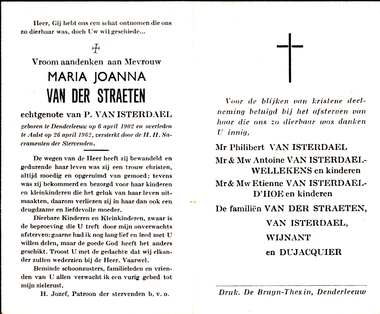 Van der Straeten Maria Joanna 