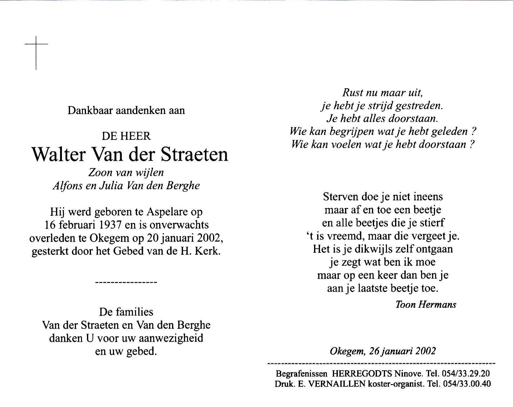 Van der Straeten Walter