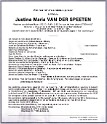 Van der Speeten Justina Maria