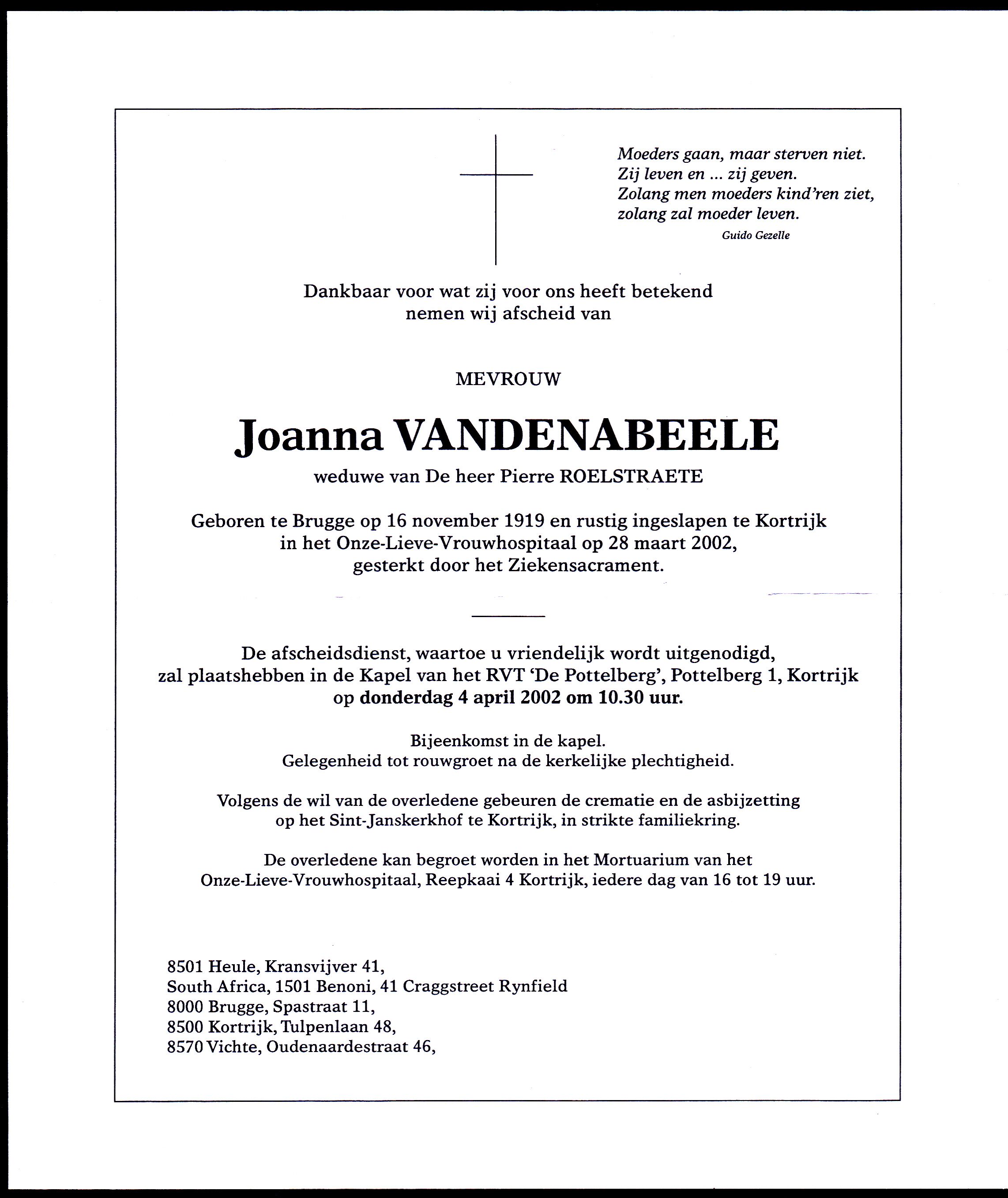 Vandenabeele Joanna  