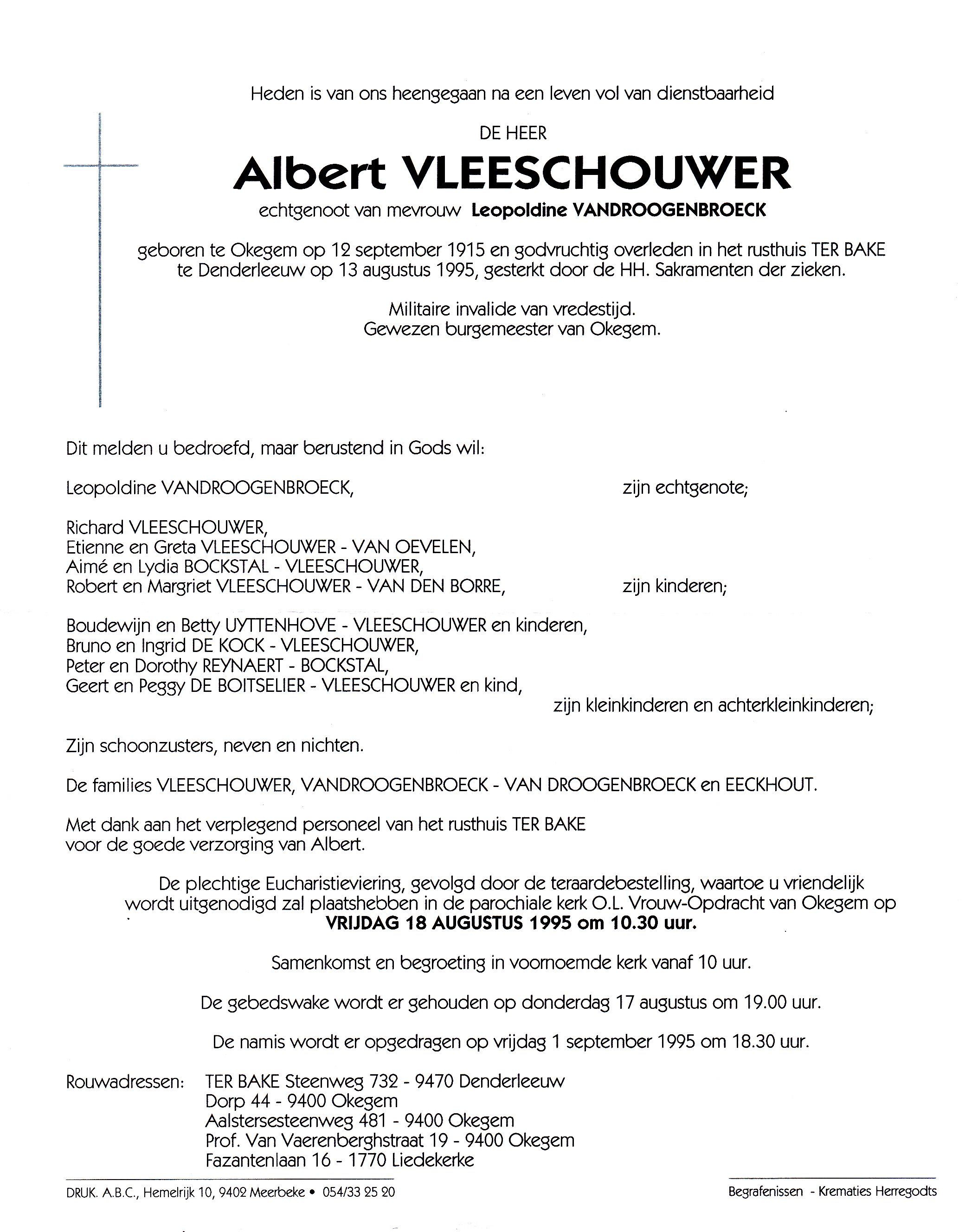 Vleeschouwer Albert  