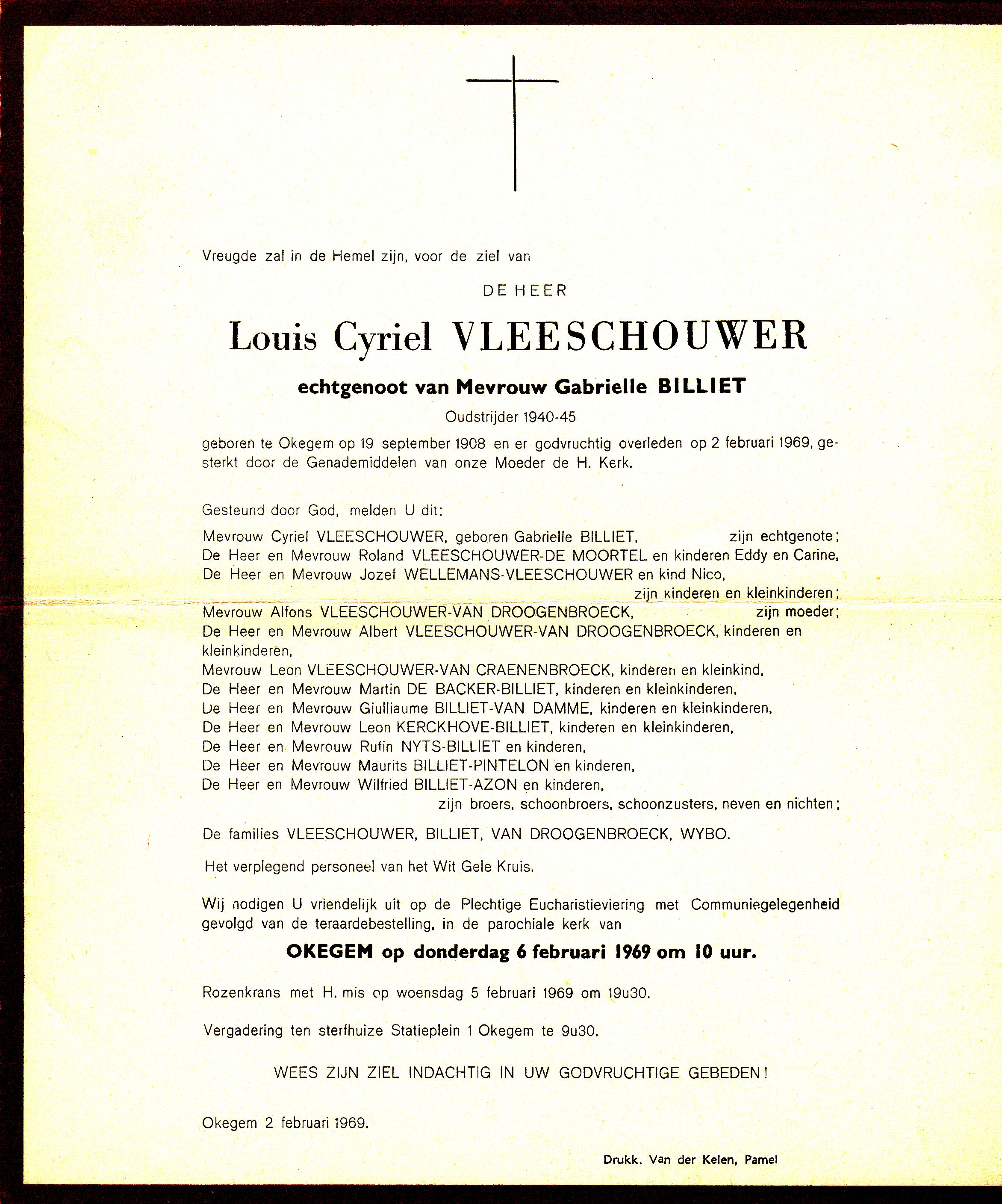 Vleeschouwer Louis Cyriel  