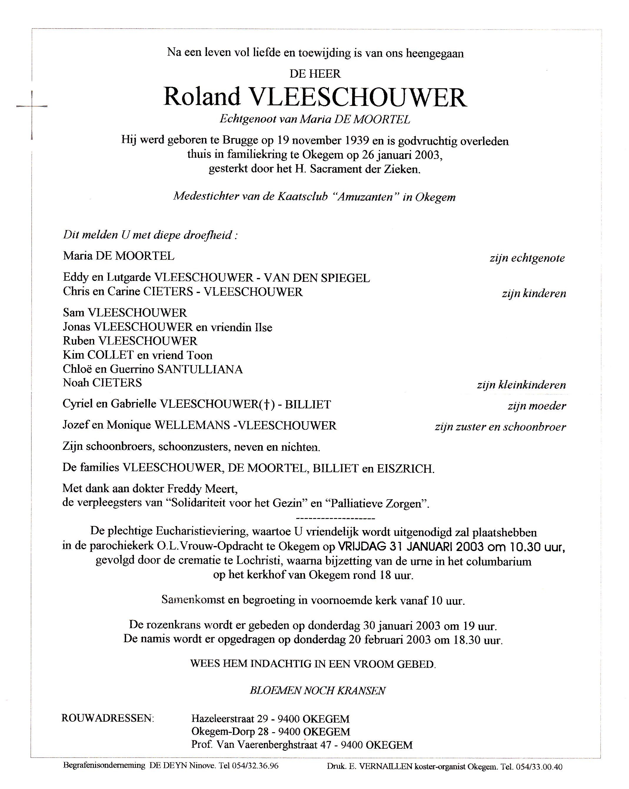 Vleeschouwer Roland  