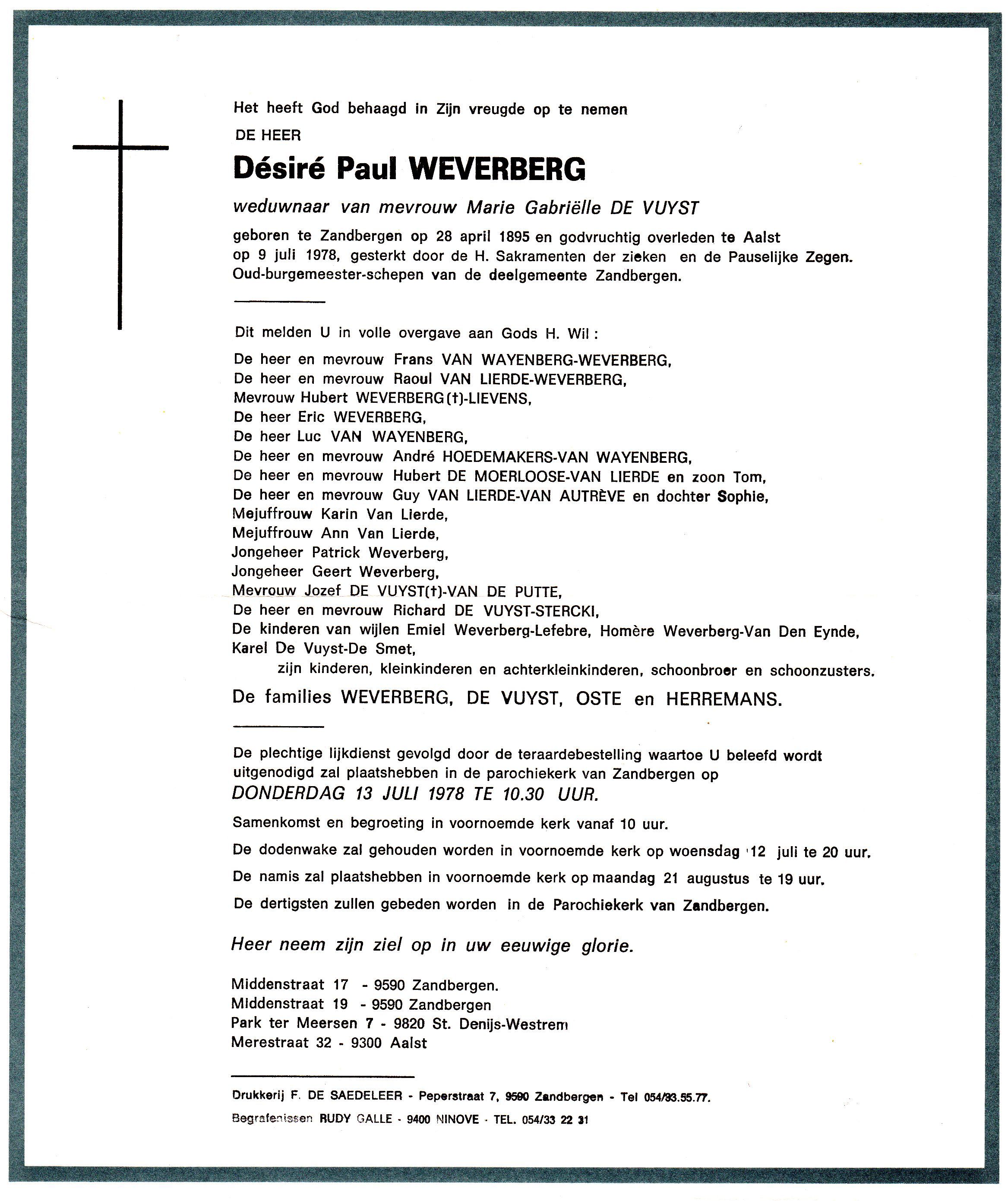 Weverberg Désiré Paul  