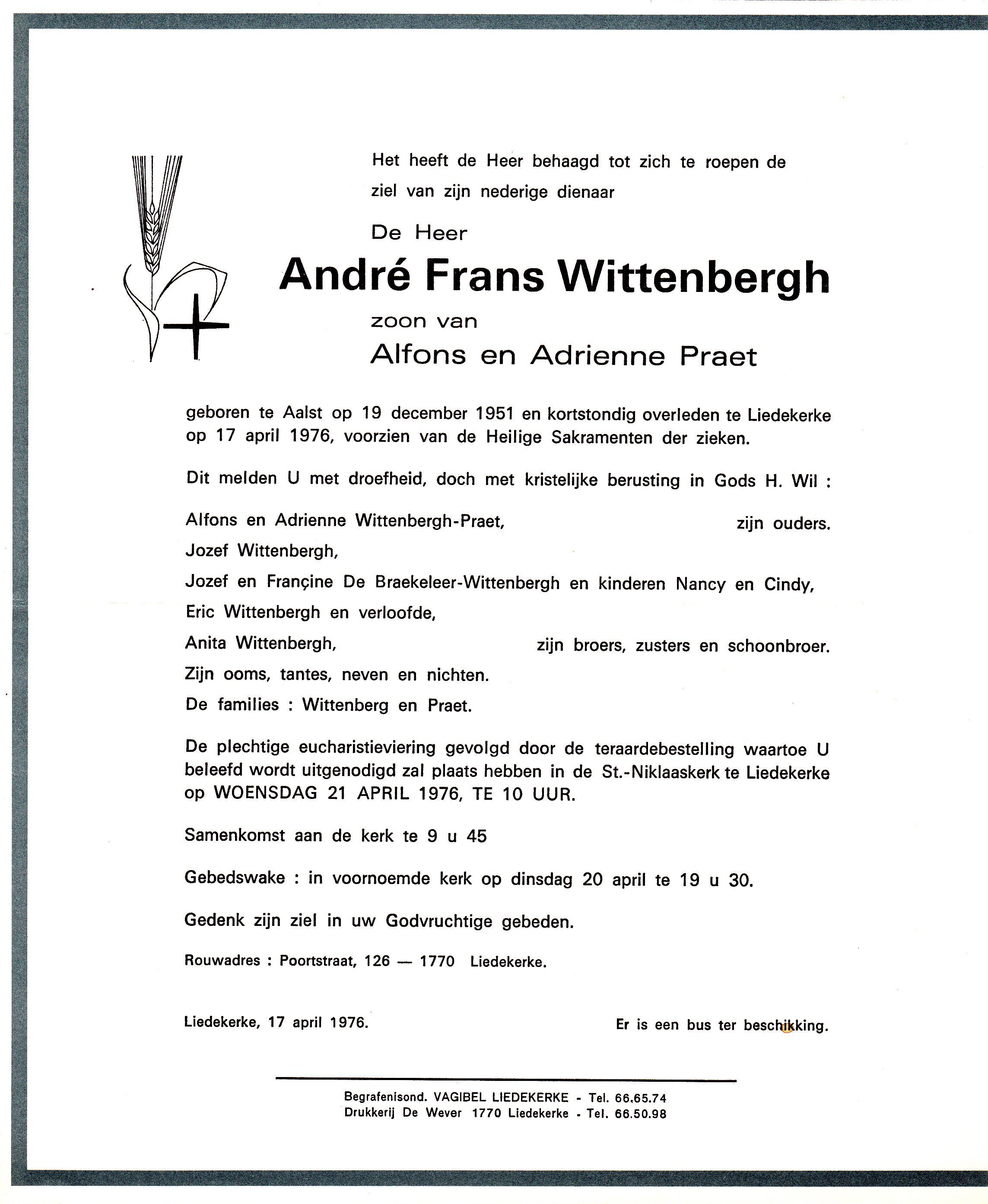 Wittenberg André Frans  