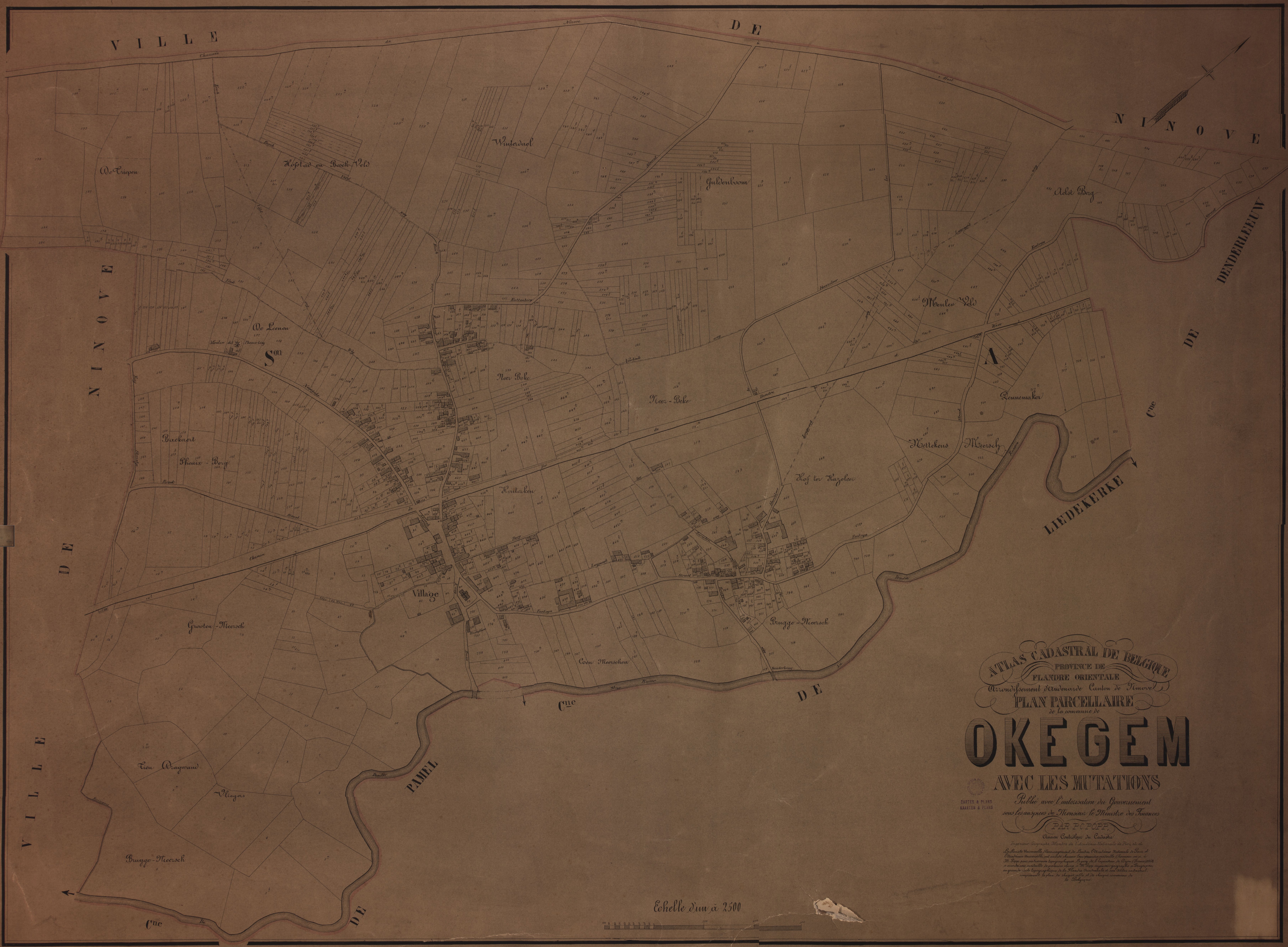 Historische Kaarten   Okegem  (Popp kaarten (1842 – 1879))